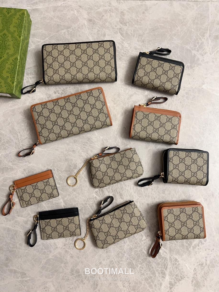 Gucci GG Supreme PVC Card Holder Wallet with Leather Trim and Snap Closure 구찌 GG 수프림 PVC 레더 트림 스냅 클로저 카드홀더 지갑 821804 13cm 8
