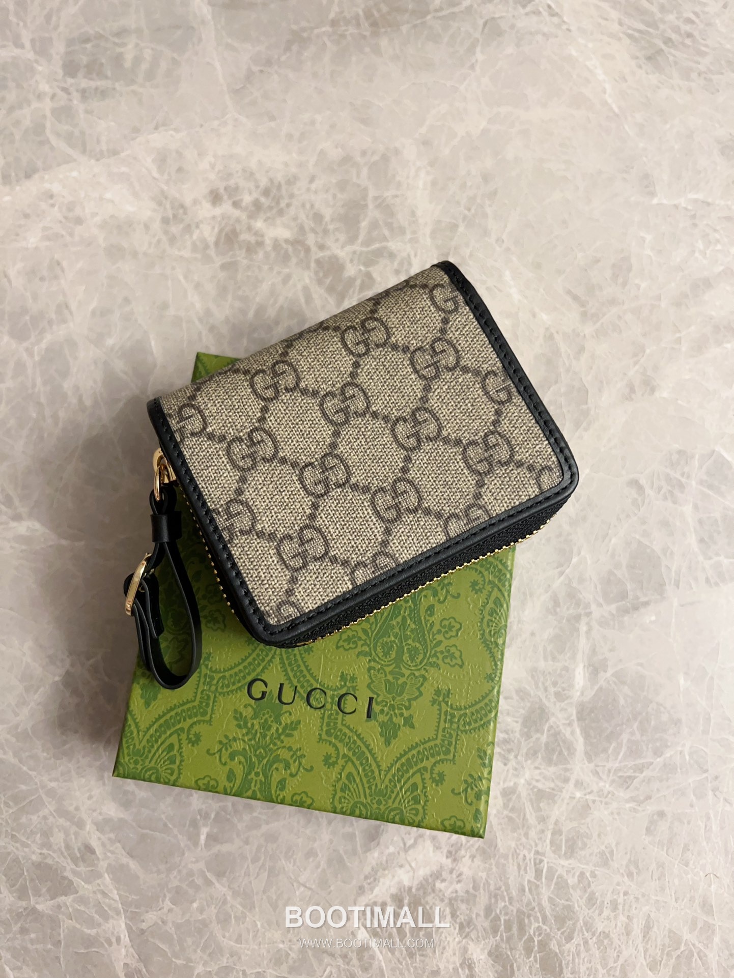 Gucci GG Supreme PVC Wallet with Leather Trim and Snap Closure Detail 구찌 GG 수프림 PVC 레더 트림 스냅 클로저 지갑 819131 11cm 6