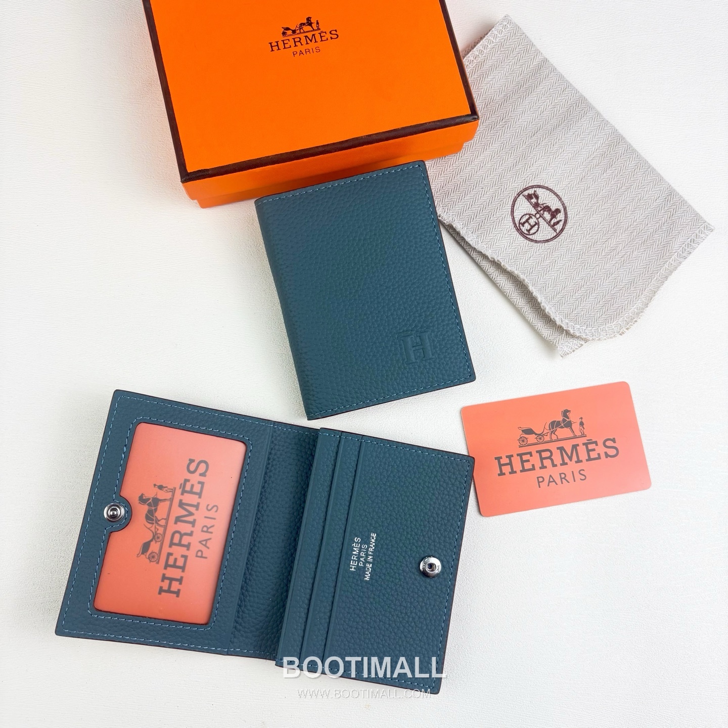 Hermès Togo Calfskin Card Holder with H Embossed Snap Closure Detail 에르메스 토고 카프스킨 H 엠보스 스냅 클로저 카드홀더 496 11cm 2