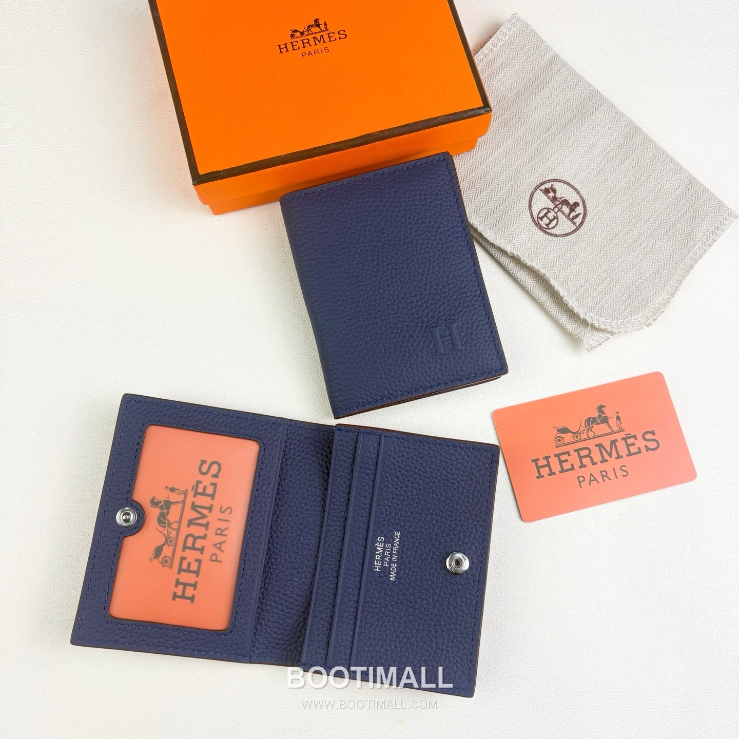 Hermès Togo Calfskin Card Holder with H Embossed Snap Closure Detail 에르메스 토고 카프스킨 H 엠보스 스냅 클로저 카드홀더 496 11cm 3