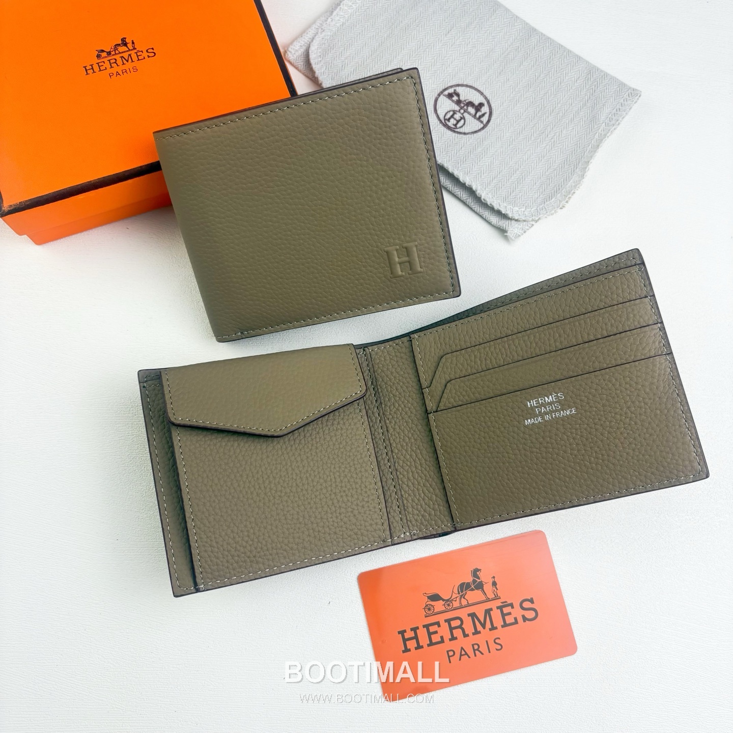Hermès Silk’in Barenia Togo Calfskin Bi-Fold Wallet with Coin Pocket Detail 에르메스 실킨 바레니아 토고 카프스킨 코인포켓 디테일 반지갑 527 11.5cm 1