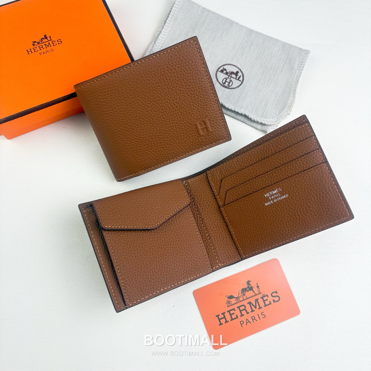 Hermès Silk’in Barenia Togo Calfskin Bi-Fold Wallet with Coin Pocket Detail 에르메스 실킨 바레니아 토고 카프스킨 코인포켓 디테일 반지갑 527 11.5cm 5
