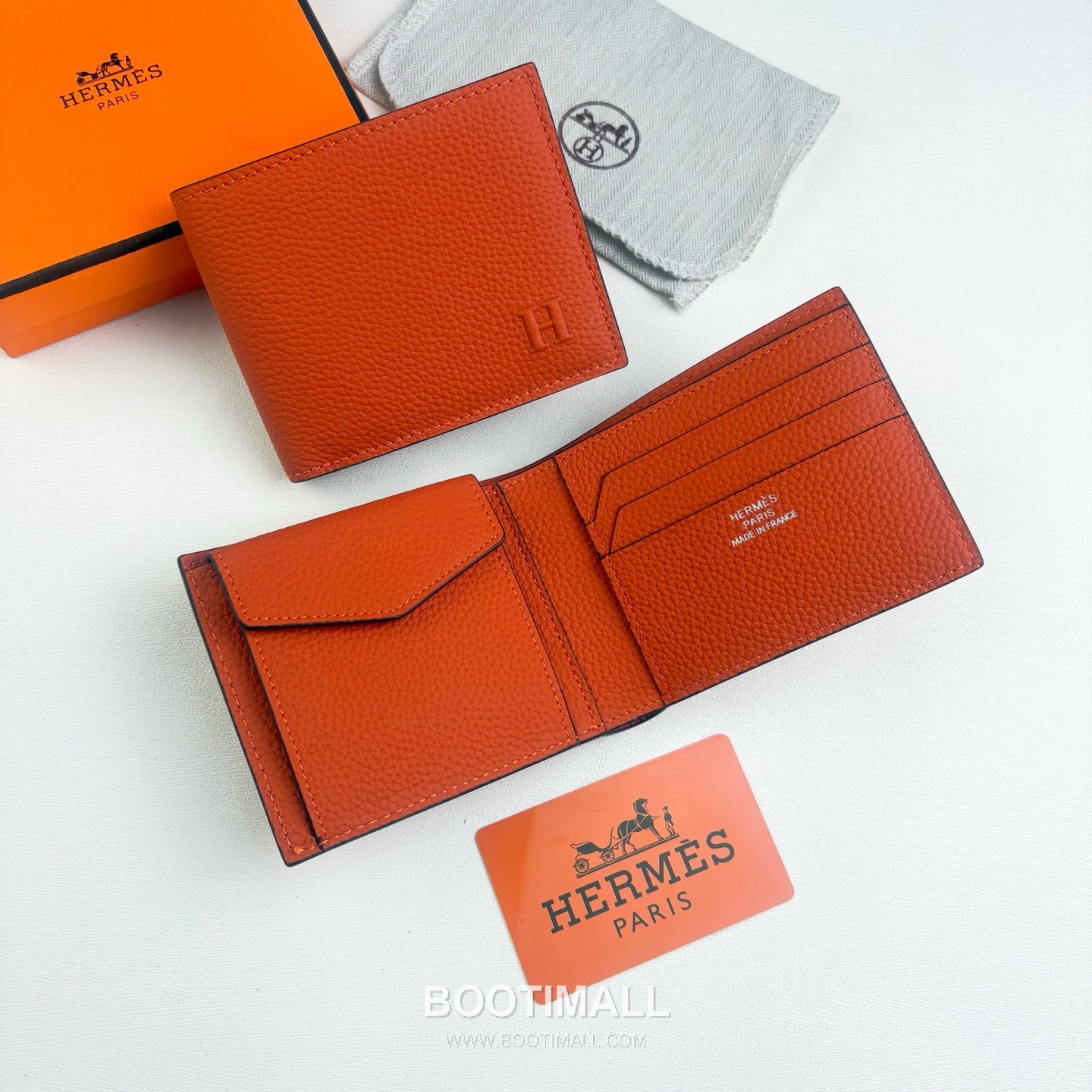 Hermès Silk’in Barenia Togo Calfskin Bi-Fold Wallet with Coin Pocket Detail 에르메스 실킨 바레니아 토고 카프스킨 코인포켓 디테일 반지갑 527 11.5cm 1