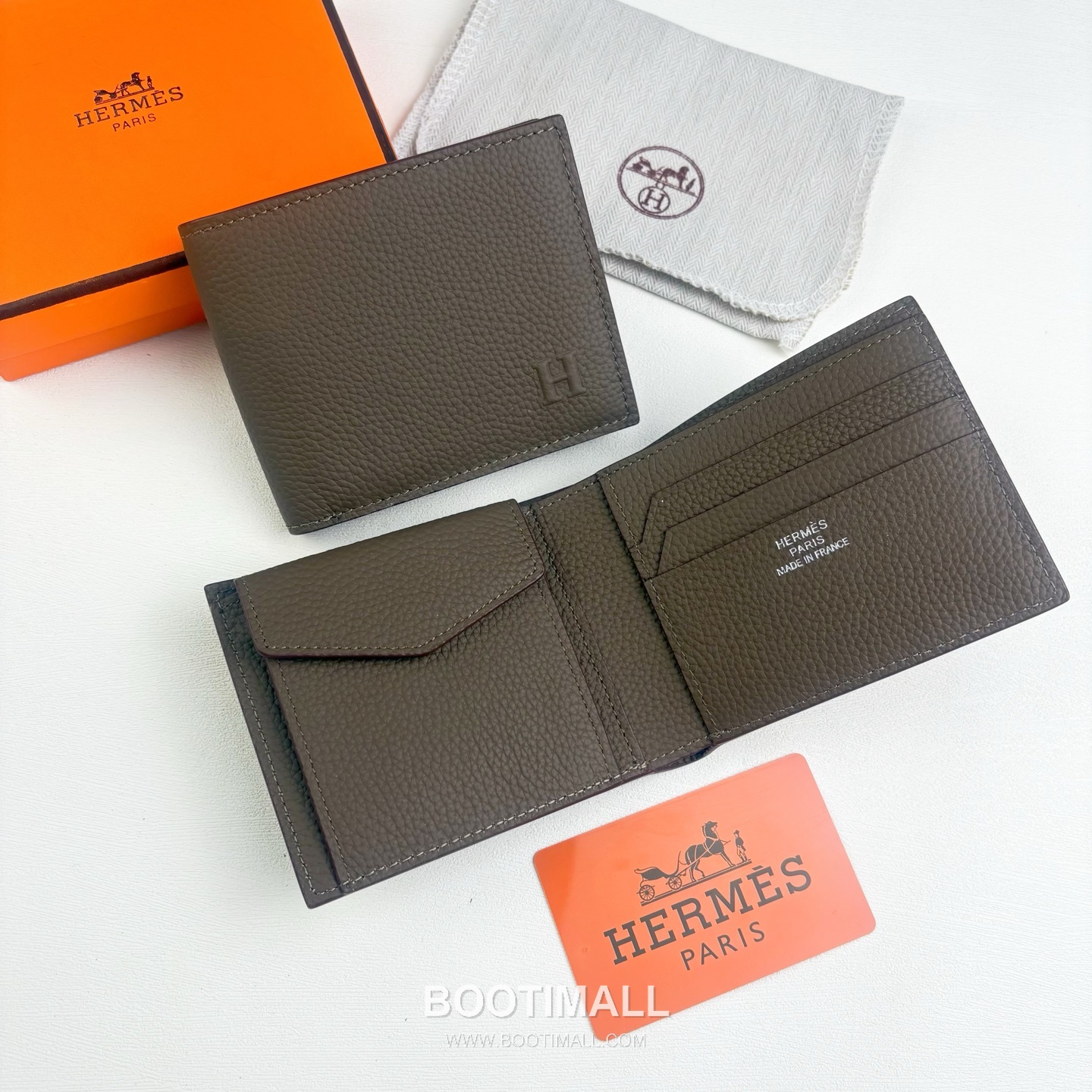 Hermès Silk’in Barenia Togo Calfskin Bi-Fold Wallet with Coin Pocket Detail 에르메스 실킨 바레니아 토고 카프스킨 코인포켓 디테일 반지갑 527 11.5cm 6