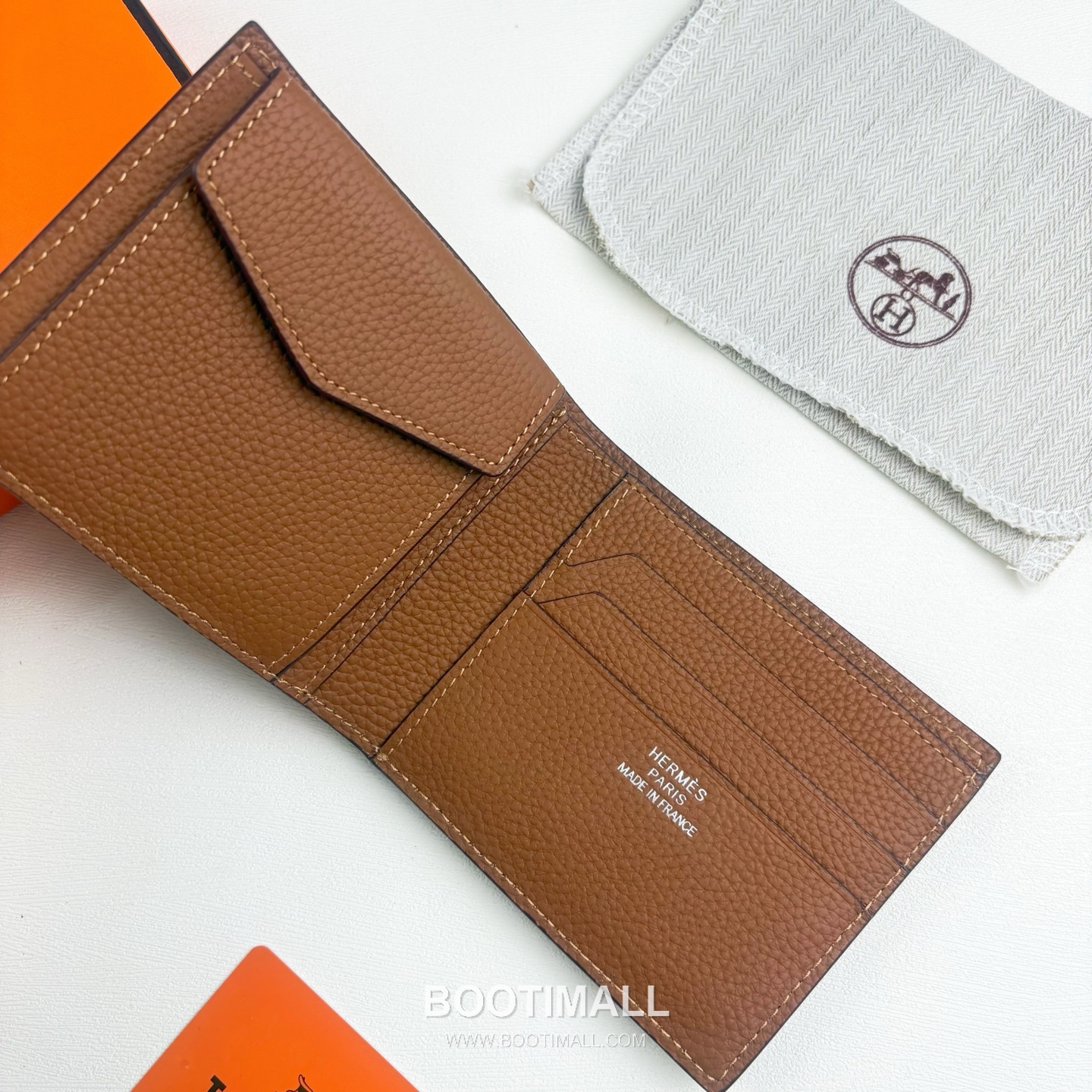 Hermès Silk’in Barenia Togo Calfskin Bi-Fold Wallet with Coin Pocket Detail 에르메스 실킨 바레니아 토고 카프스킨 코인포켓 디테일 반지갑 527 11.5cm 6