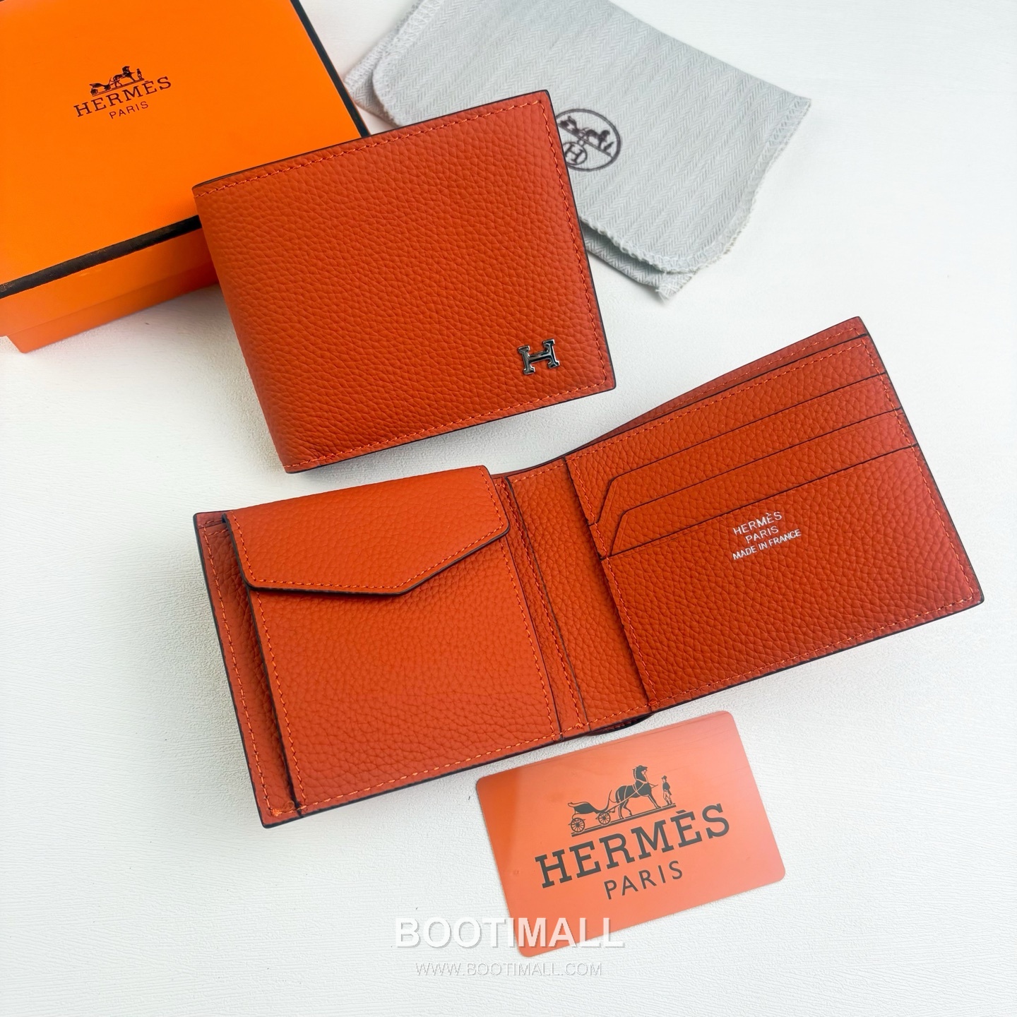 Hermès Silk’in Barenia Togo Calfskin Bi-Fold Wallet with Coin Pocket Detail 에르메스 실킨 바레니아 토고 카프스킨 코인포켓 디테일 반지갑 527 11.5cm 1