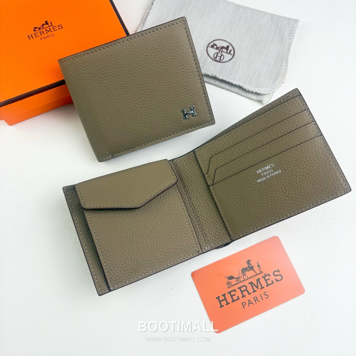 Hermès Silk’in Barenia Togo Calfskin Bi-Fold Wallet with Coin Pocket Detail 에르메스 실킨 바레니아 토고 카프스킨 코인포켓 디테일 반지갑 527 11.5cm 1