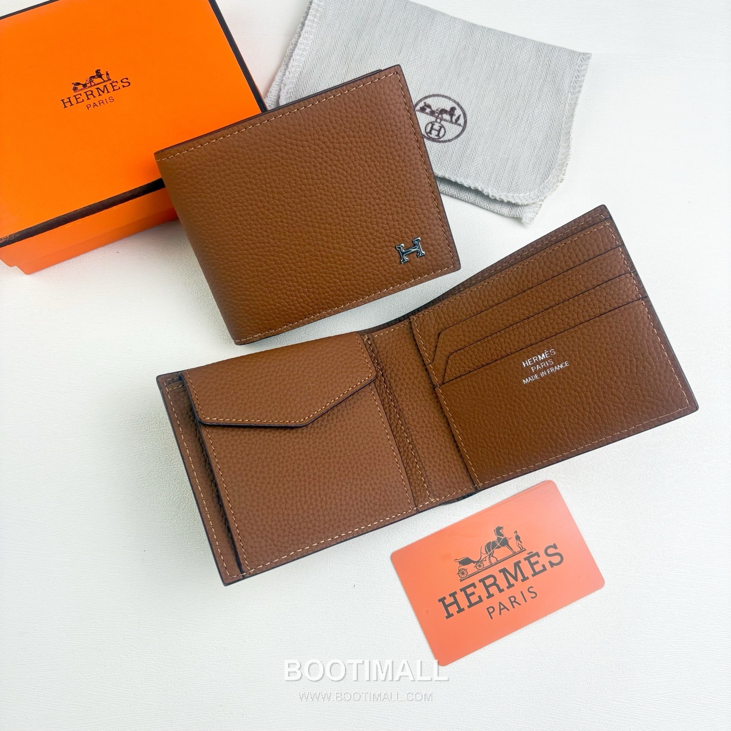 Hermès Silk’in Barenia Togo Calfskin Bi-Fold Wallet with Coin Pocket Detail 에르메스 실킨 바레니아 토고 카프스킨 코인포켓 디테일 반지갑 527 11.5cm 2