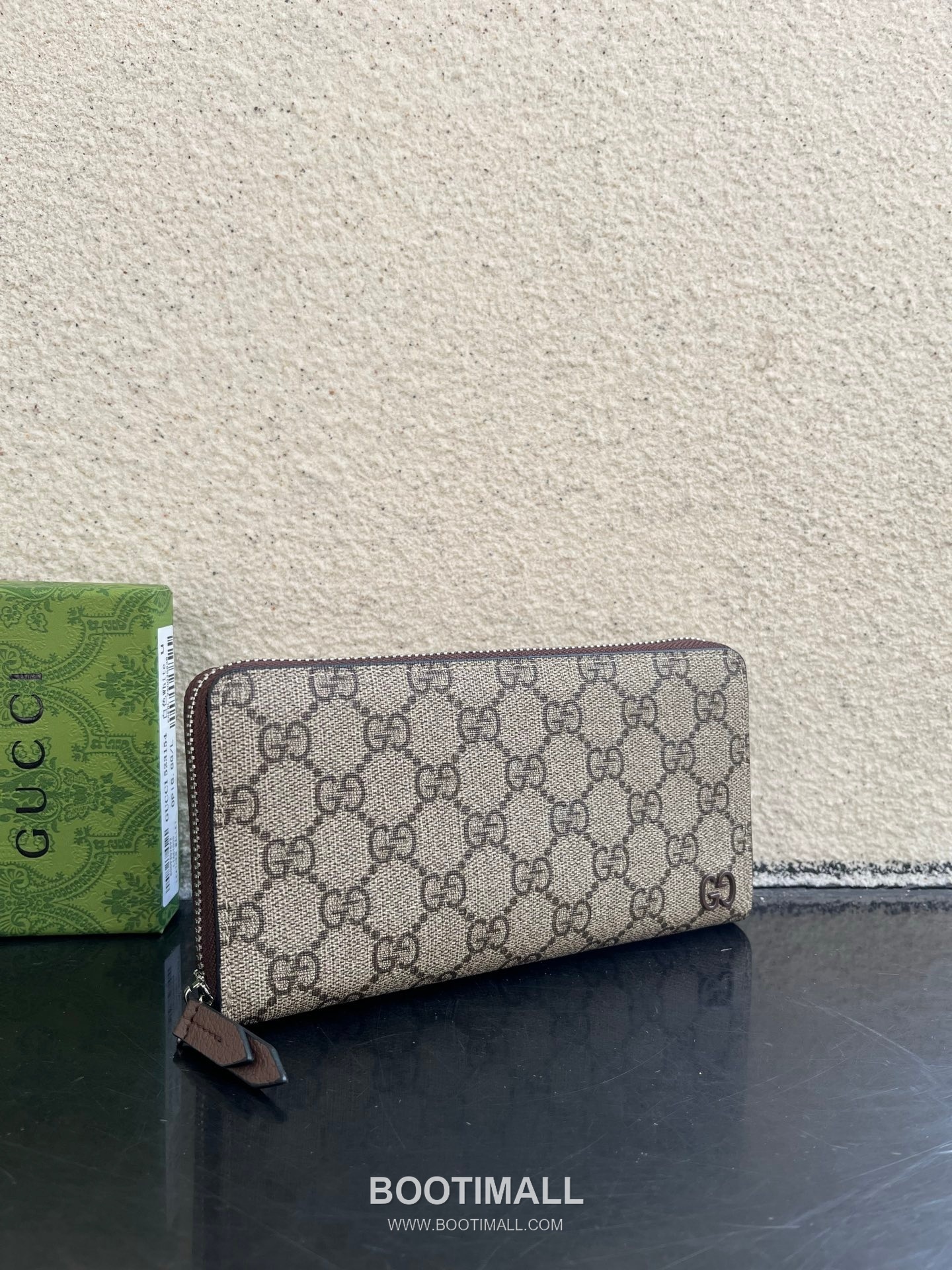 Gucci GG Supreme PVC Wallet with Double G Logo Leather Trim Detail 구찌 GG 수프림 PVC 더블 G 로고 레더 트림 장지갑 856562 19cm 2