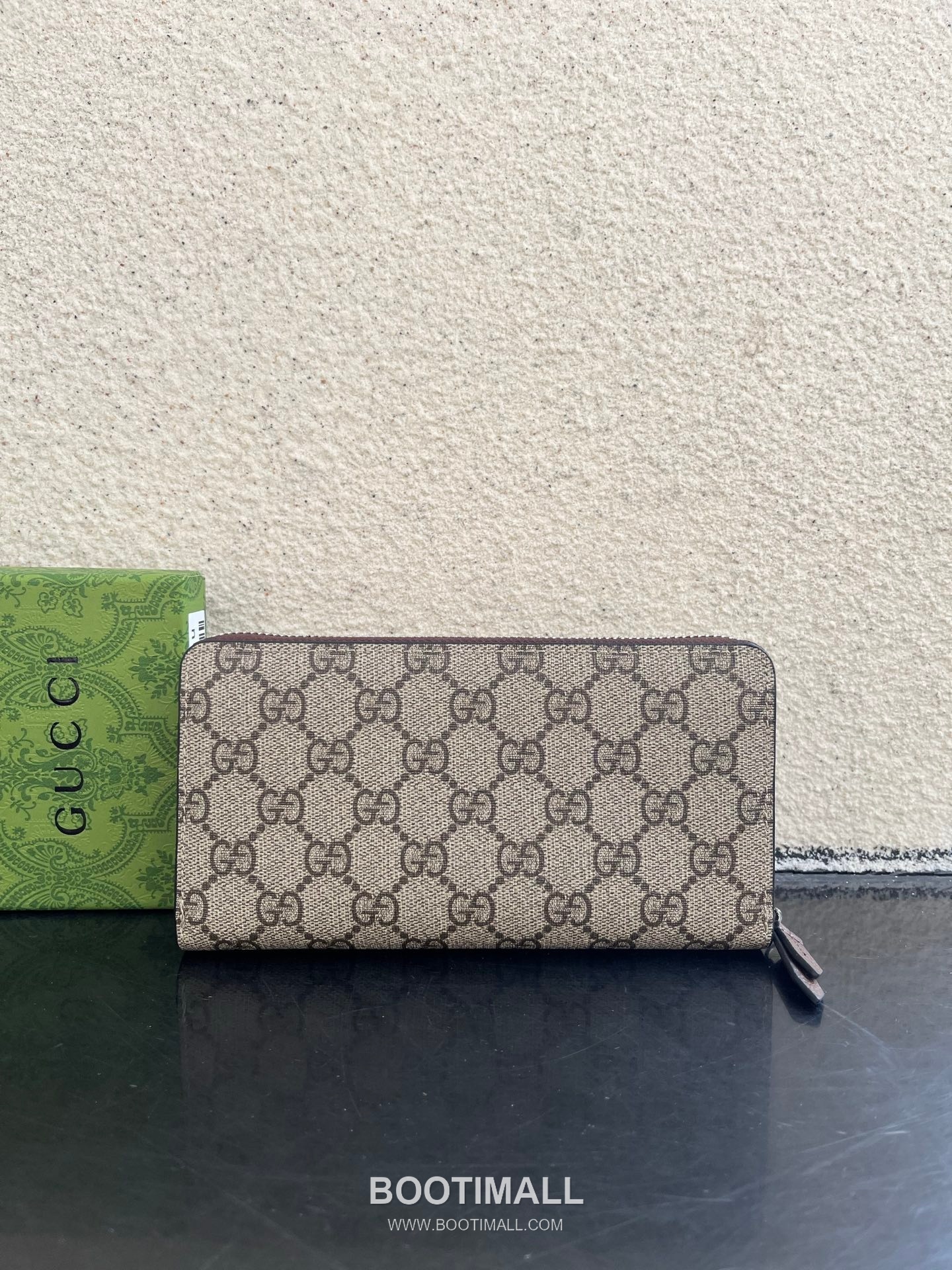 Gucci GG Supreme PVC Wallet with Double G Logo Leather Trim Detail 구찌 GG 수프림 PVC 더블 G 로고 레더 트림 장지갑 856562 19cm 3