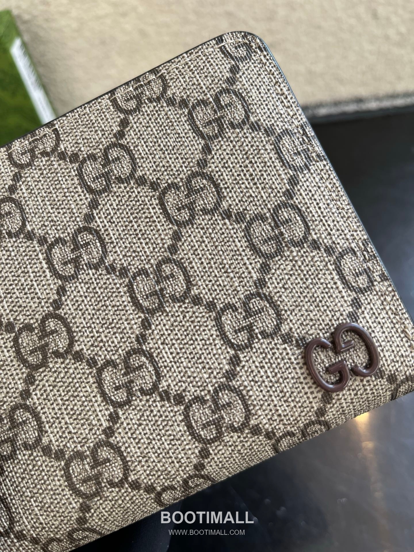 Gucci GG Supreme PVC Wallet with Double G Logo Leather Trim Detail 구찌 GG 수프림 PVC 더블 G 로고 레더 트림 장지갑 856562 19cm 6