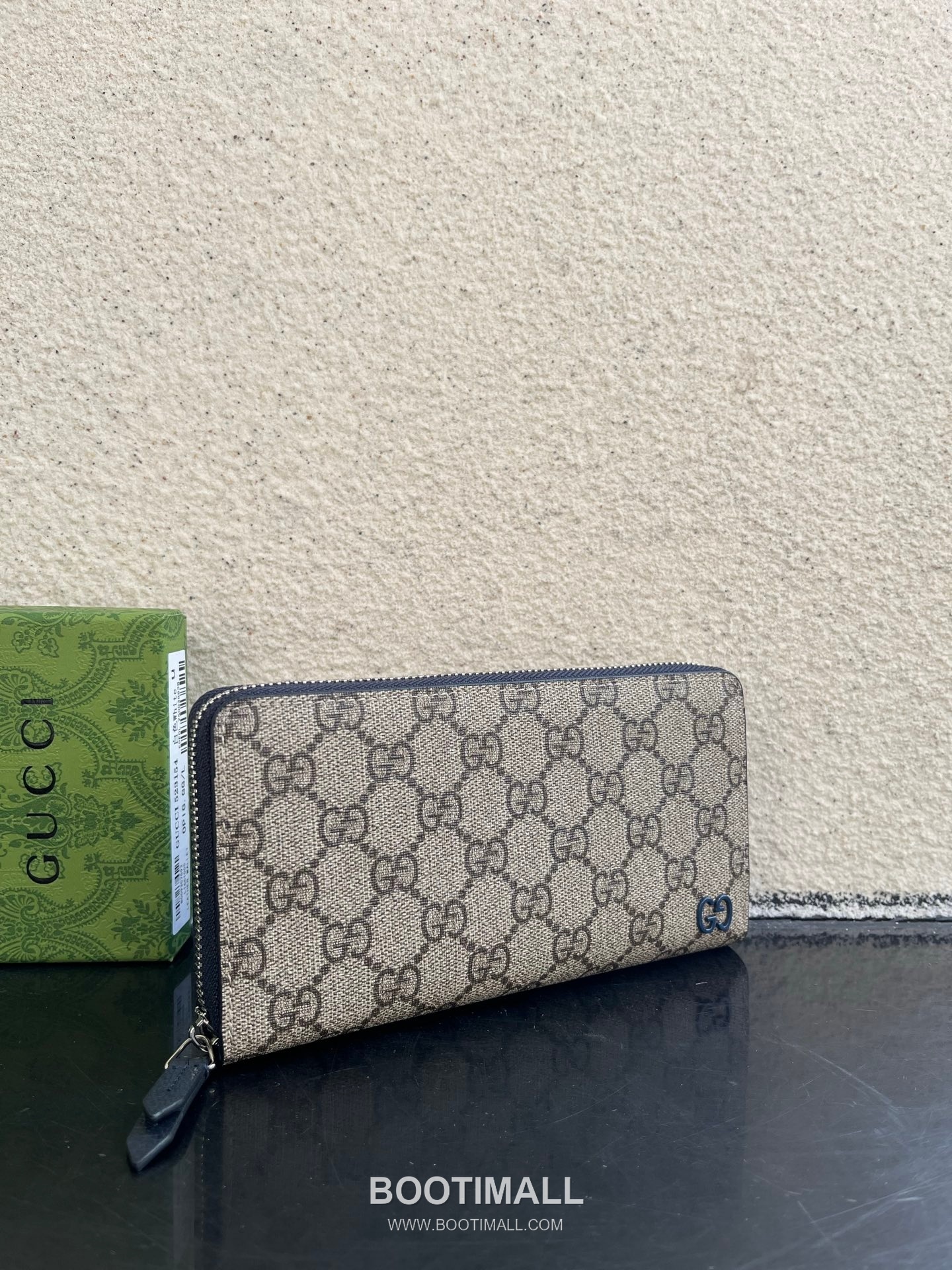 Gucci GG Supreme PVC Wallet with Double G Logo Leather Trim Detail 구찌 GG 수프림 PVC 더블 G 로고 레더 트림 장지갑 856562 19cm 2