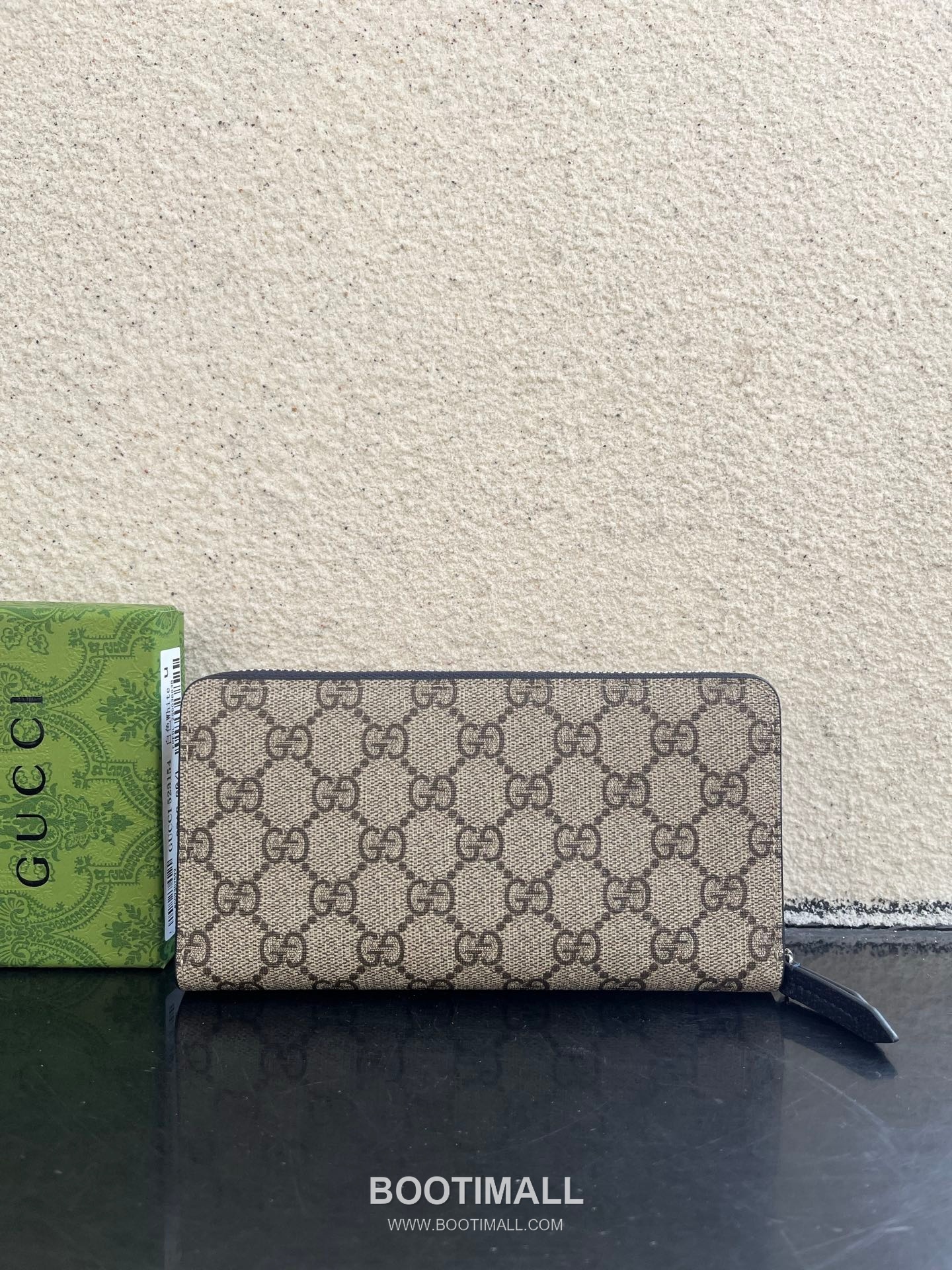 Gucci GG Supreme PVC Wallet with Double G Logo Leather Trim Detail 구찌 GG 수프림 PVC 더블 G 로고 레더 트림 장지갑 856562 19cm 3