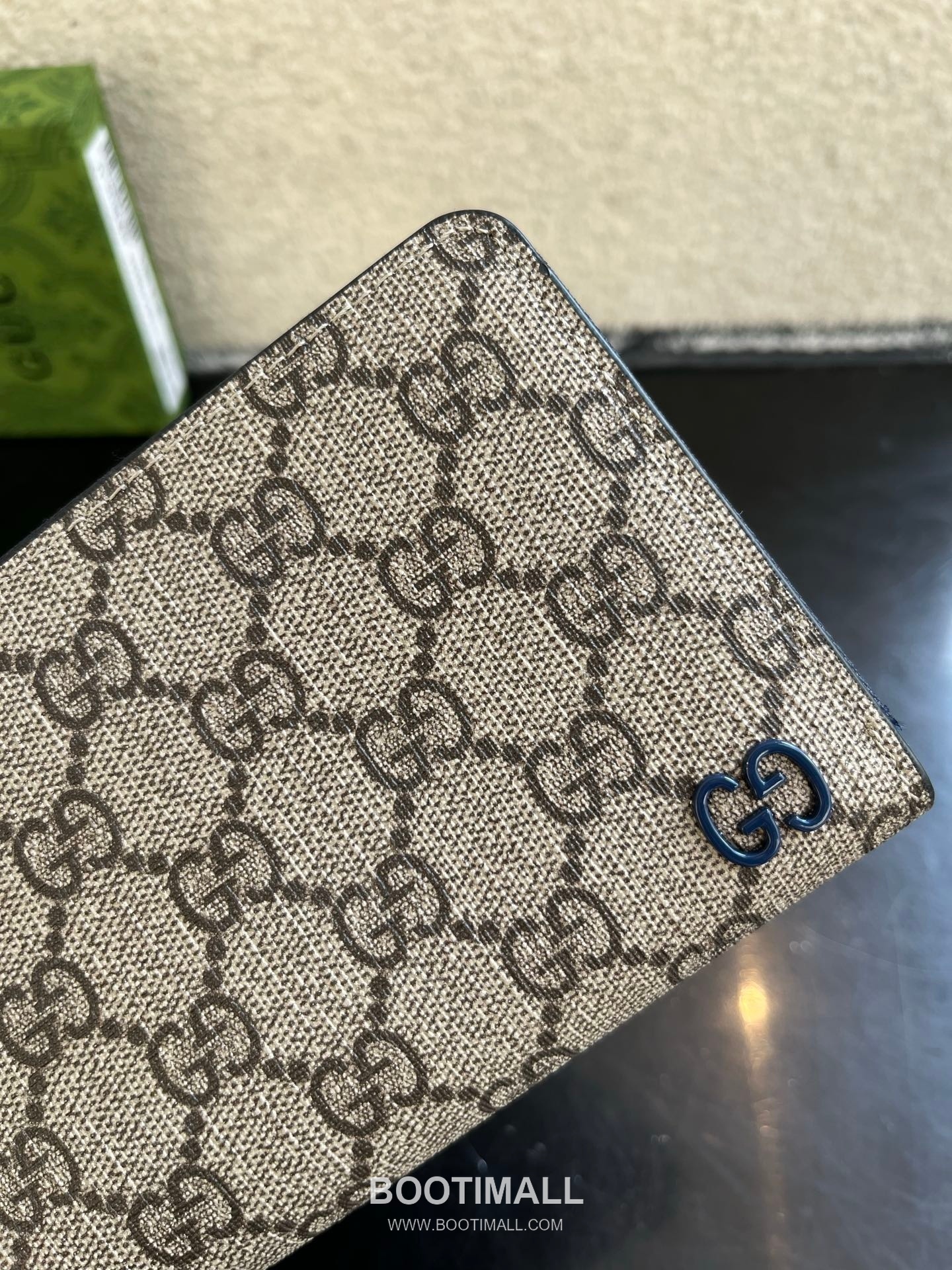 Gucci GG Supreme PVC Wallet with Double G Logo Leather Trim Detail 구찌 GG 수프림 PVC 더블 G 로고 레더 트림 장지갑 856562 19cm 6