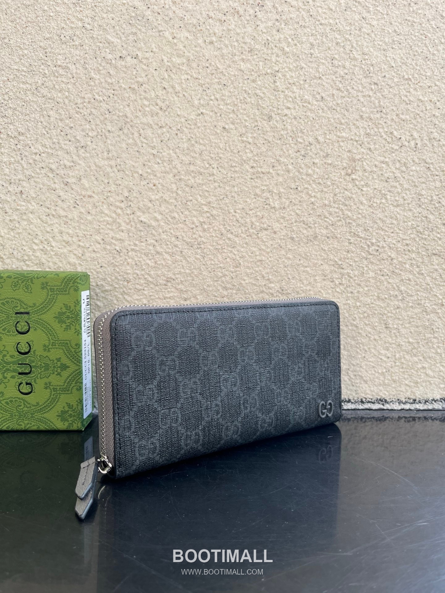 Gucci GG Supreme PVC Wallet with Double G Logo Leather Trim Detail 구찌 GG 수프림 PVC 더블 G 로고 레더 트림 장지갑 856562 19cm 2