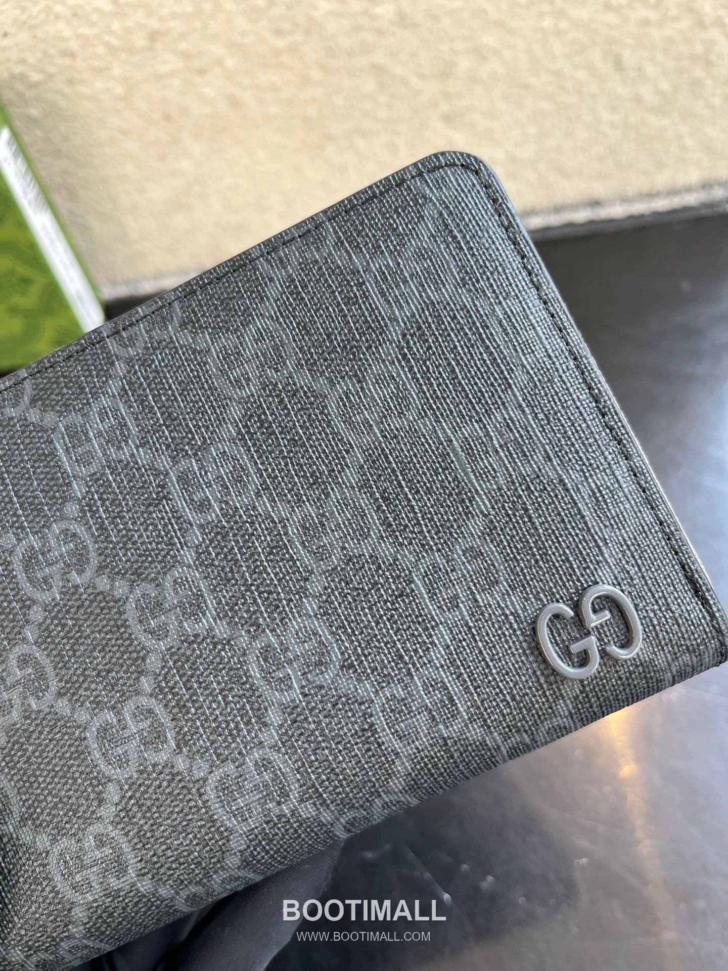 Gucci GG Supreme PVC Wallet with Double G Logo Leather Trim Detail 구찌 GG 수프림 PVC 더블 G 로고 레더 트림 장지갑 856562 19cm 6