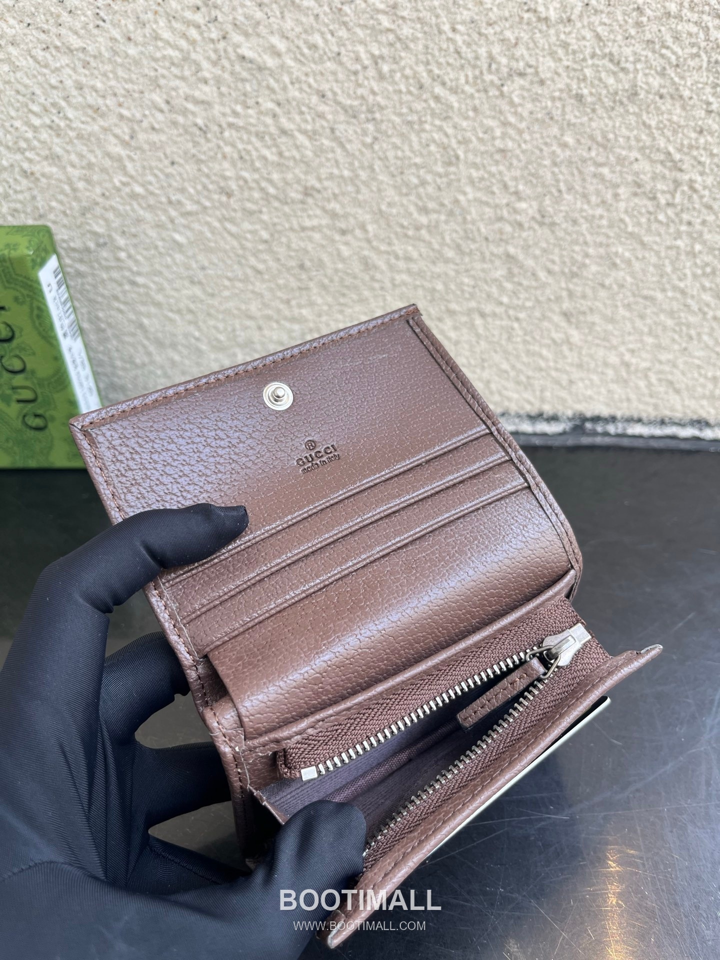 Gucci Ophidia GG Supreme PVC Wallet with Double G Logo Web Stripe Detail 구찌 오피디아 GG 수프림 PVC 더블 G 로고 웹 스트라이프 반지갑 838487 10cm 9