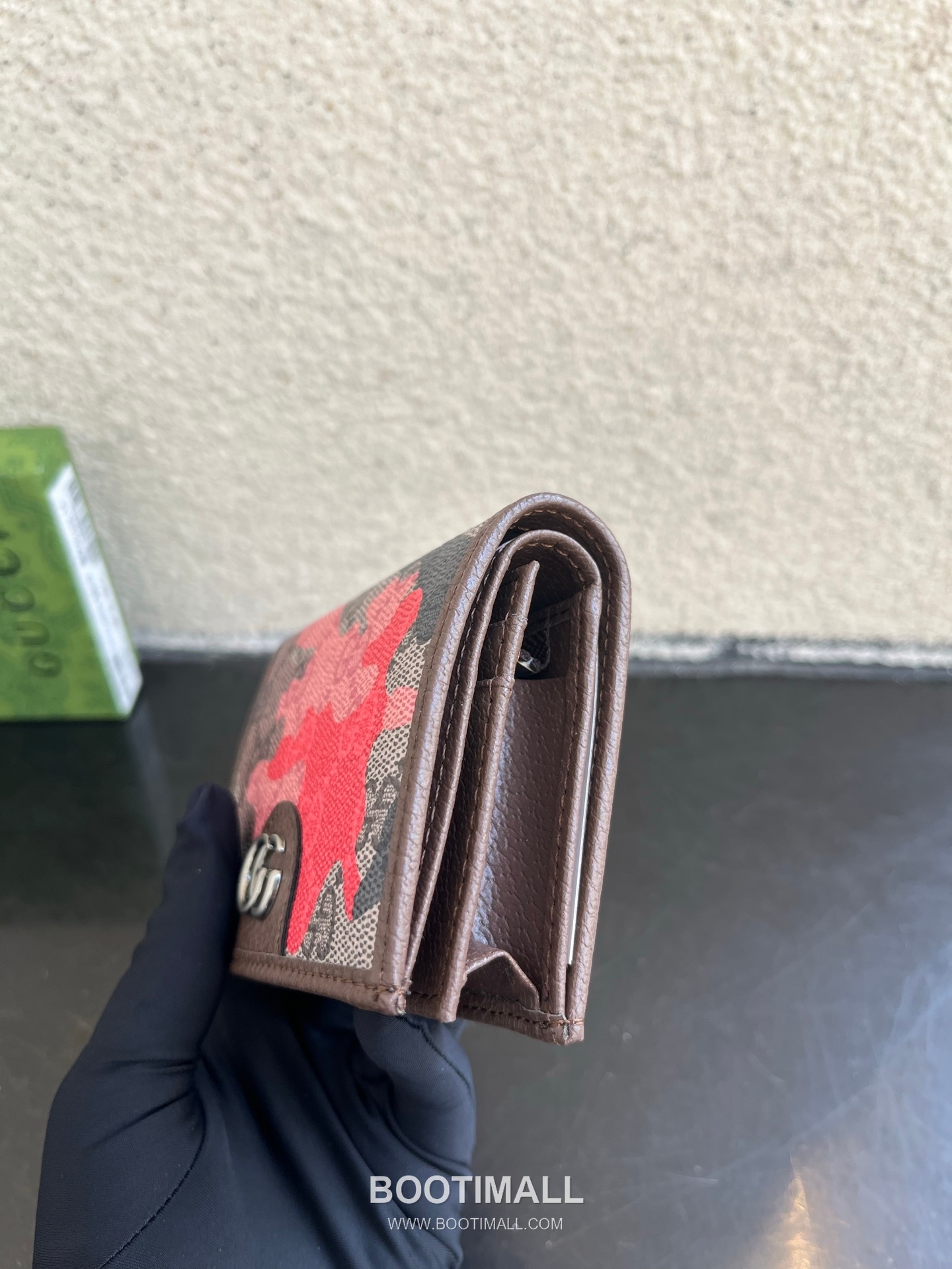 Gucci Ophidia GG Supreme PVC Wallet with Double G Logo Web Stripe Detail 구찌 오피디아 GG 수프림 PVC 더블 G 로고 웹 스트라이프 반지갑 838487 10cm 5