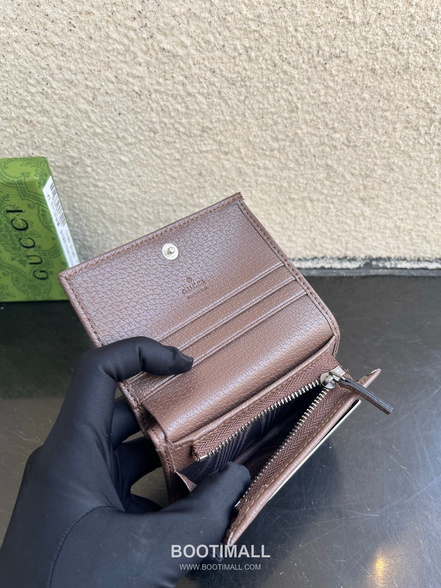 Gucci Ophidia GG Supreme PVC Wallet with Double G Logo Web Stripe Detail 구찌 오피디아 GG 수프림 PVC 더블 G 로고 웹 스트라이프 반지갑 838487 10cm 9