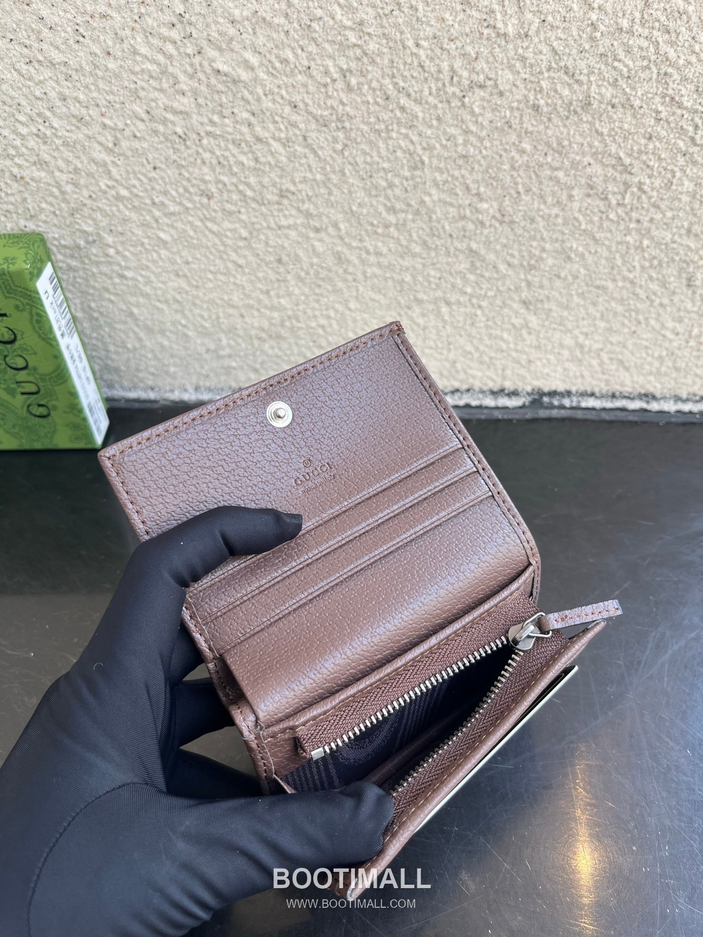 Gucci Ophidia GG Supreme PVC Wallet with Double G Logo Web Stripe Detail 구찌 오피디아 GG 수프림 PVC 더블 G 로고 웹 스트라이프 반지갑 838487 10cm 9