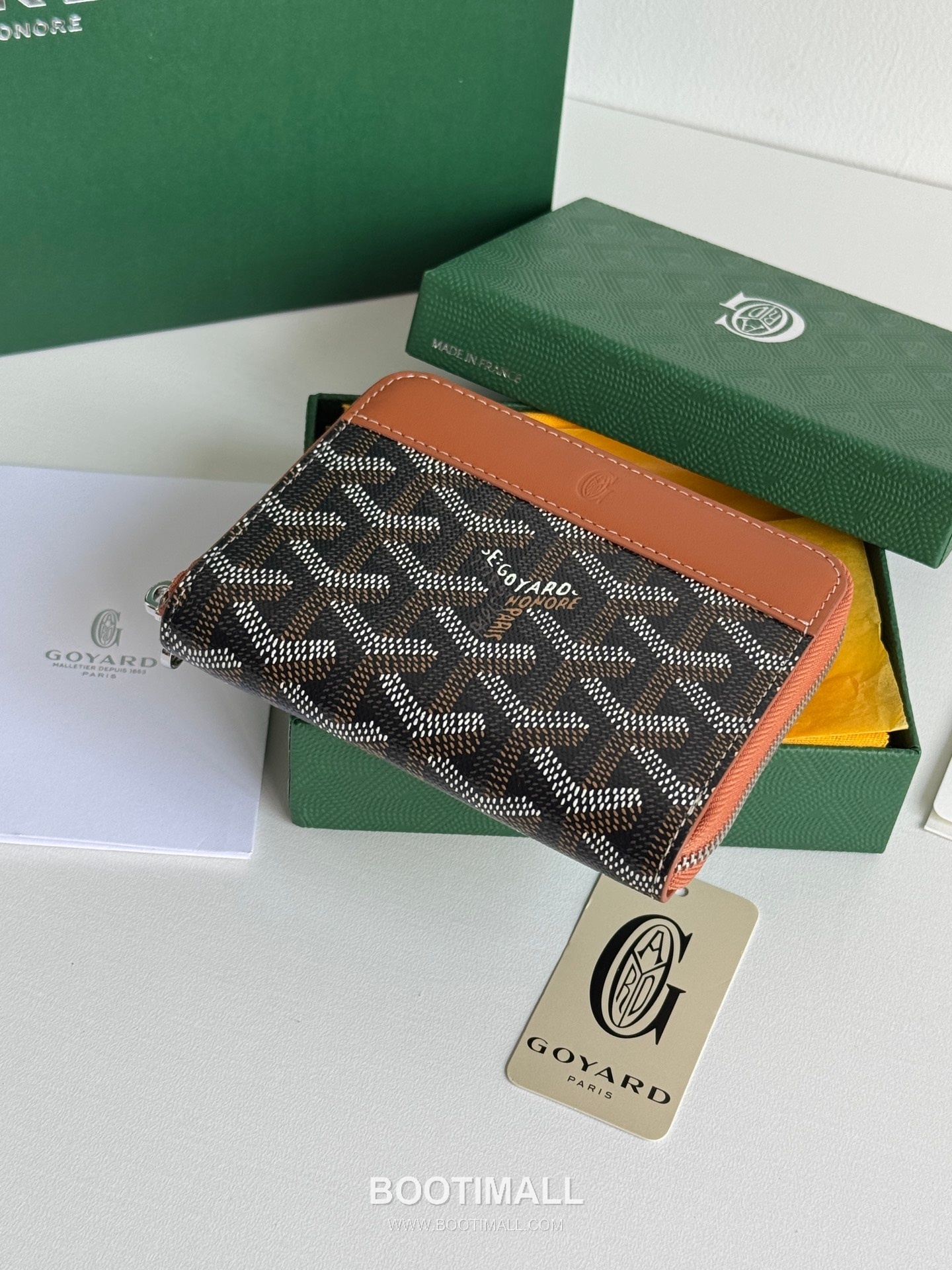 Goyard Matignon Mini Goyardine Canvas Zip Coin Wallet with Card Slots 고야드 마티뇽 미니 고야르딘 캔버스 집 코인 지갑 카드슬롯 3305 11.5cm 5
