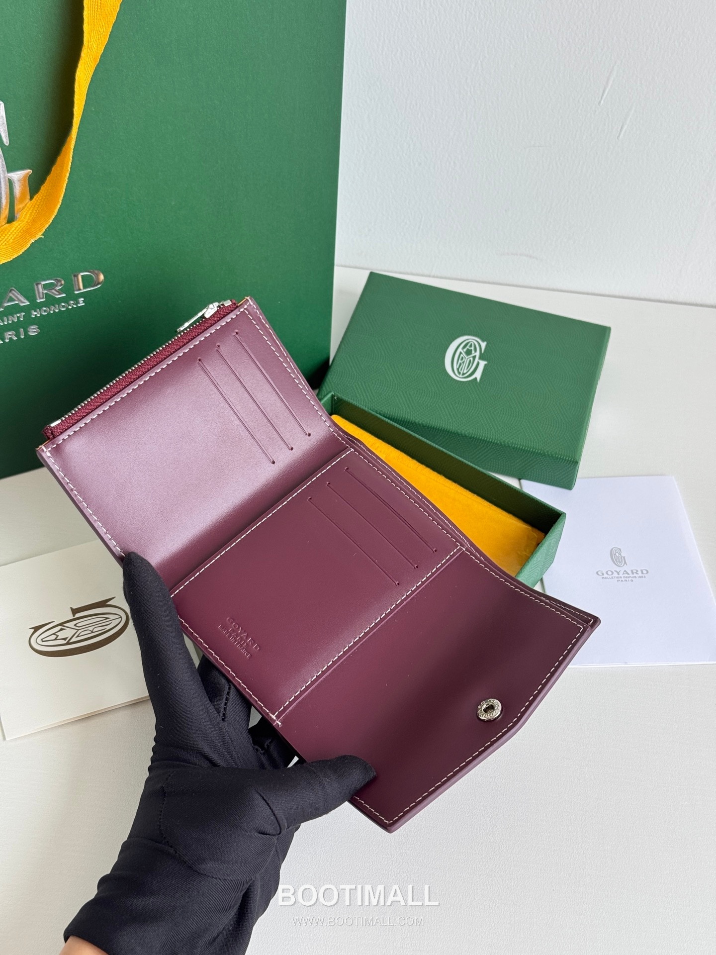 Goyard Saint-Gabriel Goyardine Canvas Trifold Wallet with Flap Closure 고야드 생가브리엘 고야르딘 캔버스 트리폴드 지갑 플랩클로저 3319 12cm 7