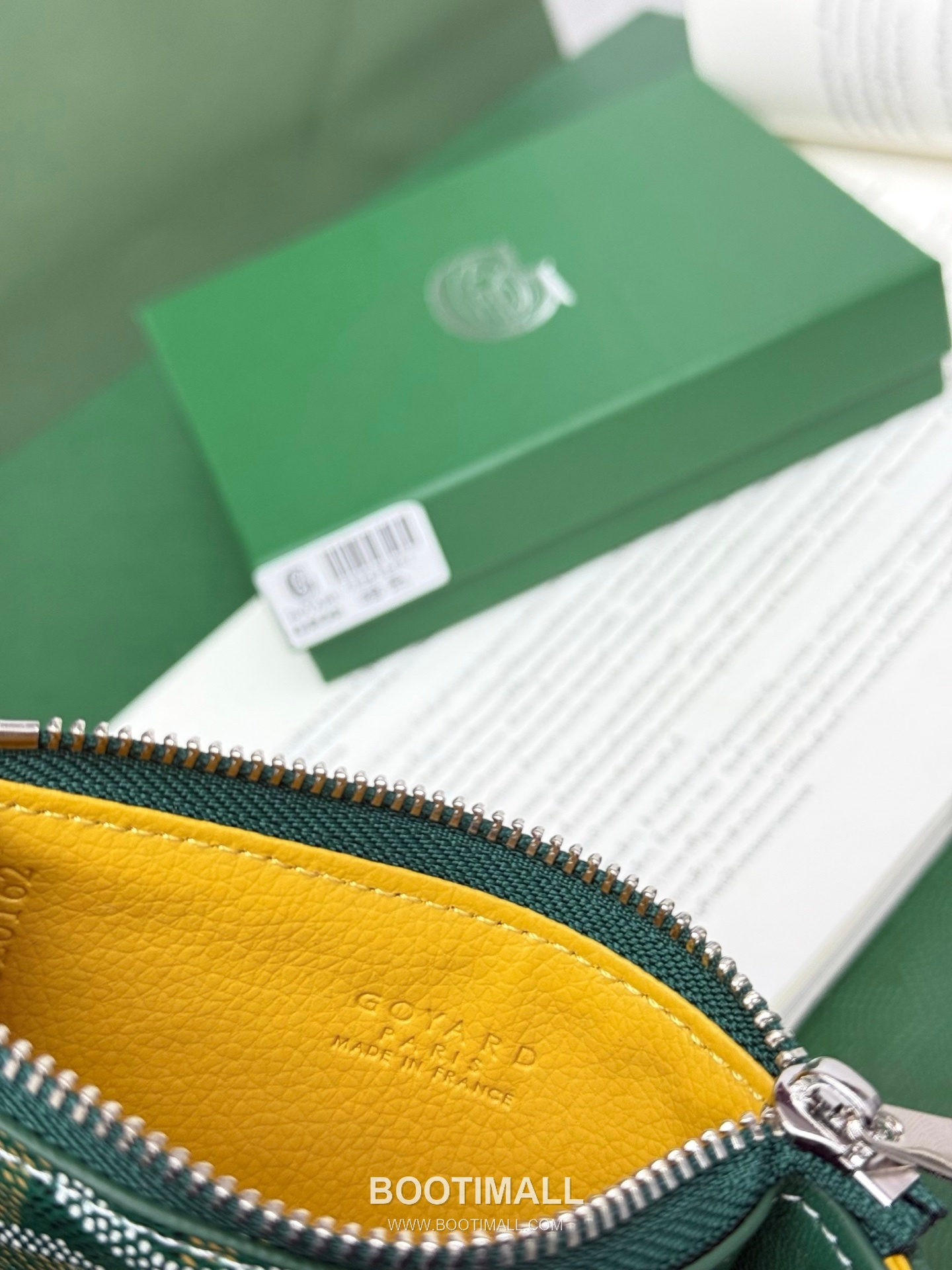 Goyard Bourbon Goyardine Canvas Calfskin Zip Card Holder with Logo Pattern 고야드 버번 고야르딘 캔버스 카프스킨 집 카드지갑 로고패턴 G808 12.5cm 5