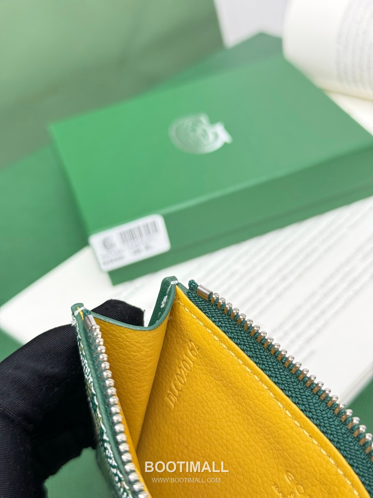 Goyard Bourbon Goyardine Canvas Calfskin Zip Card Holder with Logo Pattern 고야드 버번 고야르딘 캔버스 카프스킨 집 카드지갑 로고패턴 G808 12.5cm 7