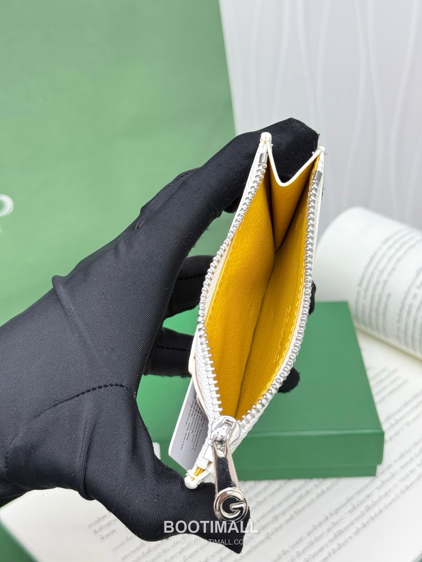 Goyard Bourbon Goyardine Canvas Calfskin Zip Card Holder with Logo Pattern 고야드 버번 고야르딘 캔버스 카프스킨 집 카드지갑 로고패턴 G808 12.5cm 5