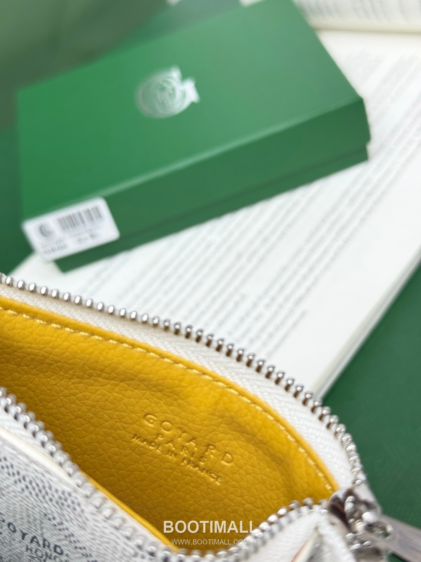 Goyard Bourbon Goyardine Canvas Calfskin Zip Card Holder with Logo Pattern 고야드 버번 고야르딘 캔버스 카프스킨 집 카드지갑 로고패턴 G808 12.5cm 6