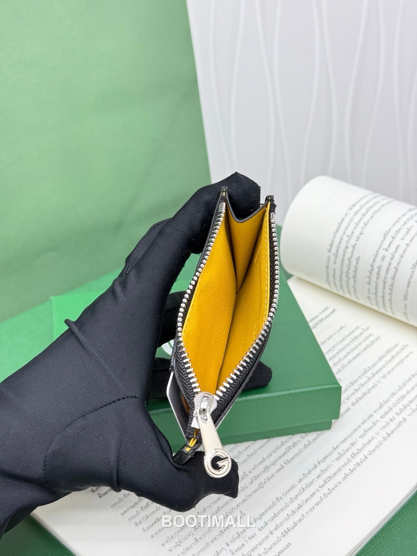 Goyard Bourbon Goyardine Canvas Calfskin Zip Card Holder with Logo Pattern 고야드 버번 고야르딘 캔버스 카프스킨 집 카드지갑 로고패턴 G808 12.5cm 6