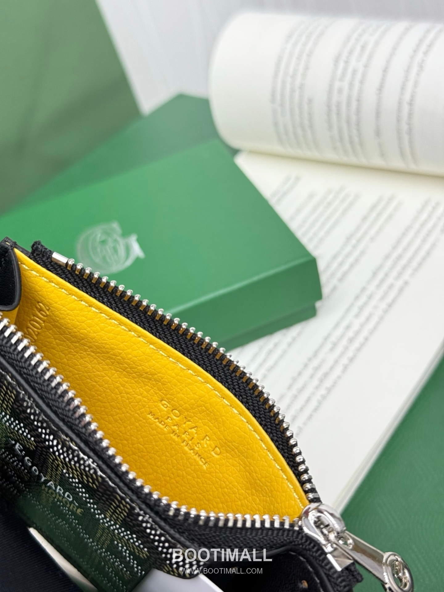 Goyard Bourbon Goyardine Canvas Calfskin Zip Card Holder with Logo Pattern 고야드 버번 고야르딘 캔버스 카프스킨 집 카드지갑 로고패턴 G808 12.5cm 7