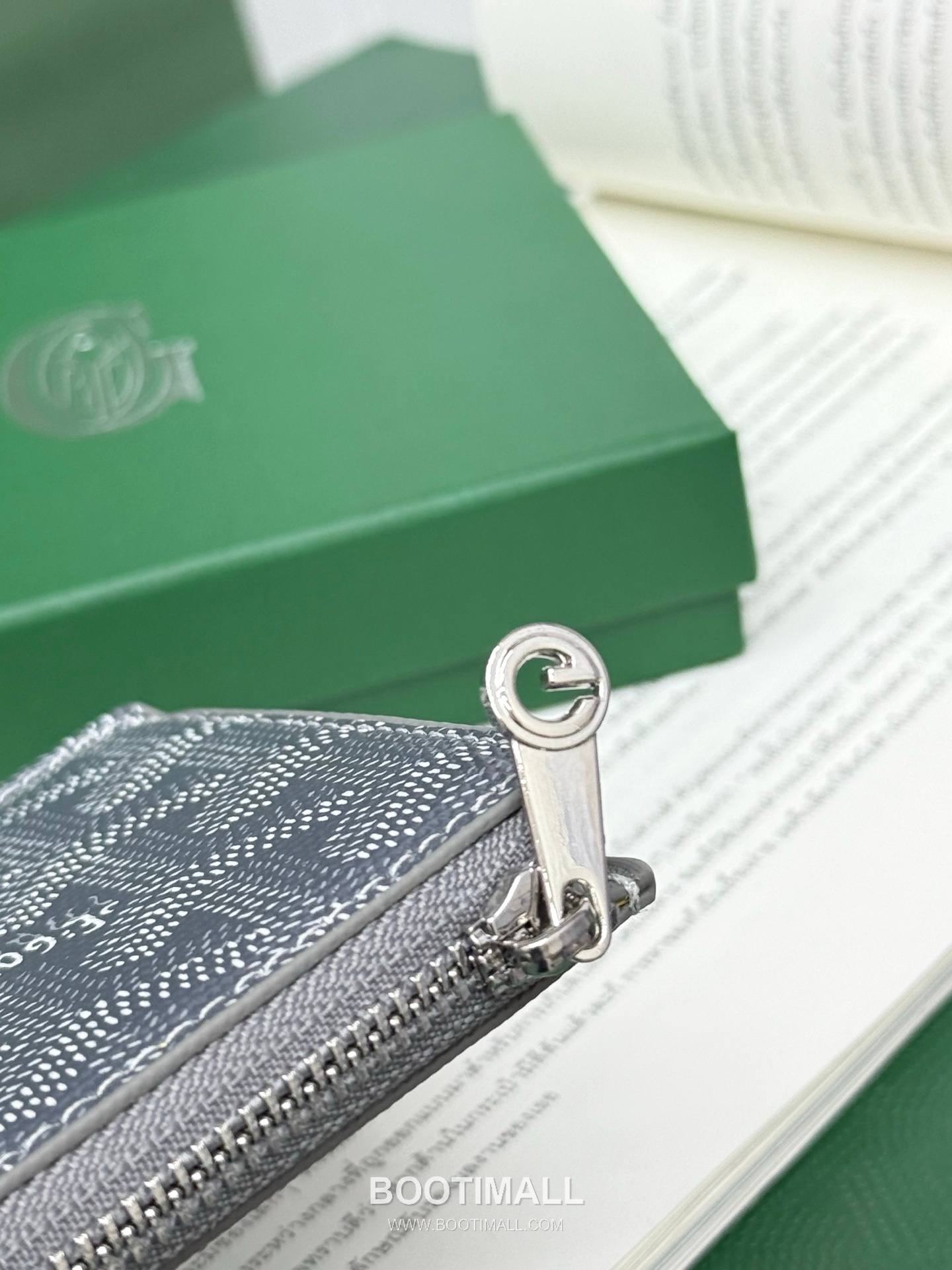 Goyard Bourbon Goyardine Canvas Calfskin Zip Card Holder with Logo Pattern 고야드 버번 고야르딘 캔버스 카프스킨 집 카드지갑 로고패턴 G808 12.5cm 5