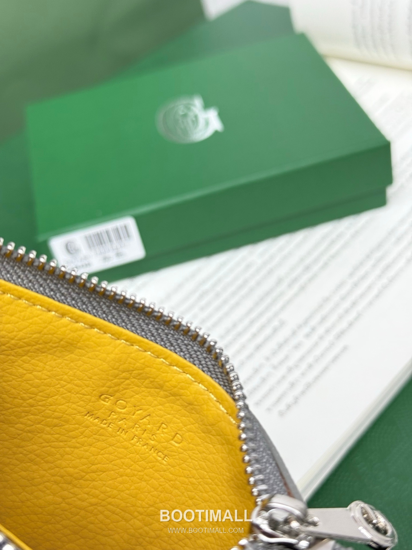 Goyard Bourbon Goyardine Canvas Calfskin Zip Card Holder with Logo Pattern 고야드 버번 고야르딘 캔버스 카프스킨 집 카드지갑 로고패턴 G808 12.5cm 7