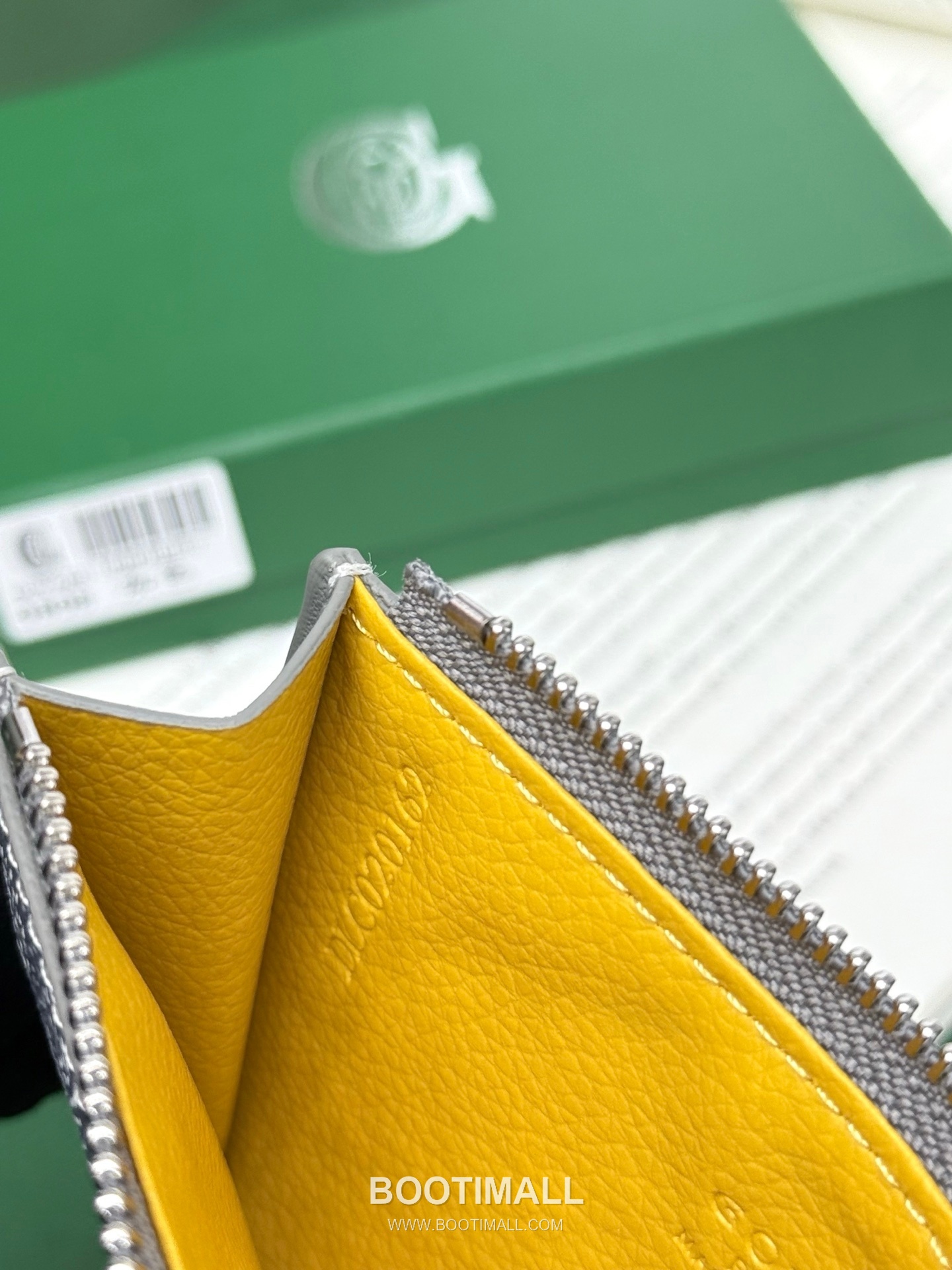 Goyard Bourbon Goyardine Canvas Calfskin Zip Card Holder with Logo Pattern 고야드 버번 고야르딘 캔버스 카프스킨 집 카드지갑 로고패턴 G808 12.5cm 8