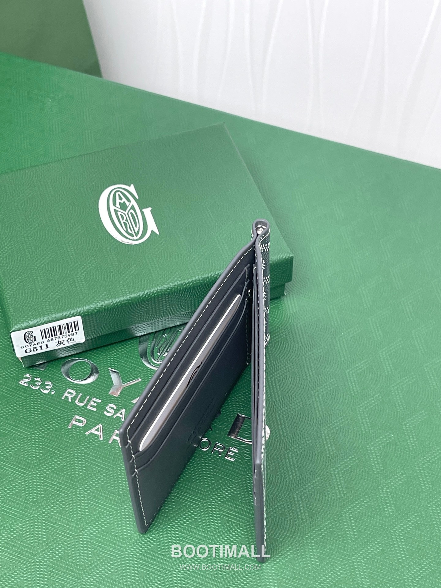 Goyard Saint-Thomas Goyardine Canvas Leather Bi-Fold Wallet with Money Clip 고야드 생토마 고야르딘 캔버스 레더 바이폴드 머니클립 지갑 G511 11cm 6