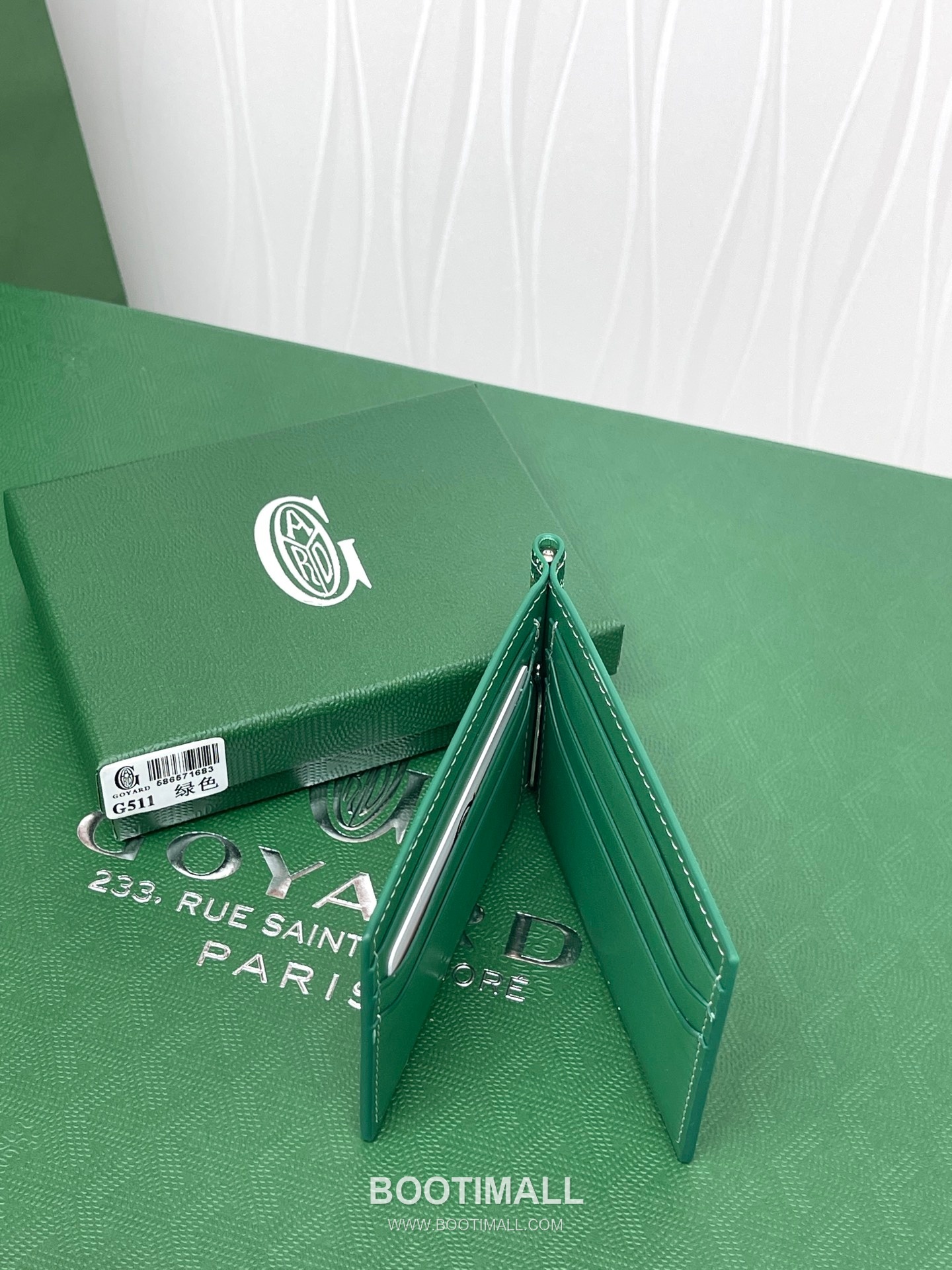 Goyard Saint-Thomas Goyardine Canvas Leather Bi-Fold Wallet with Money Clip 고야드 생토마 고야르딘 캔버스 레더 바이폴드 머니클립 지갑 G511 11cm 9