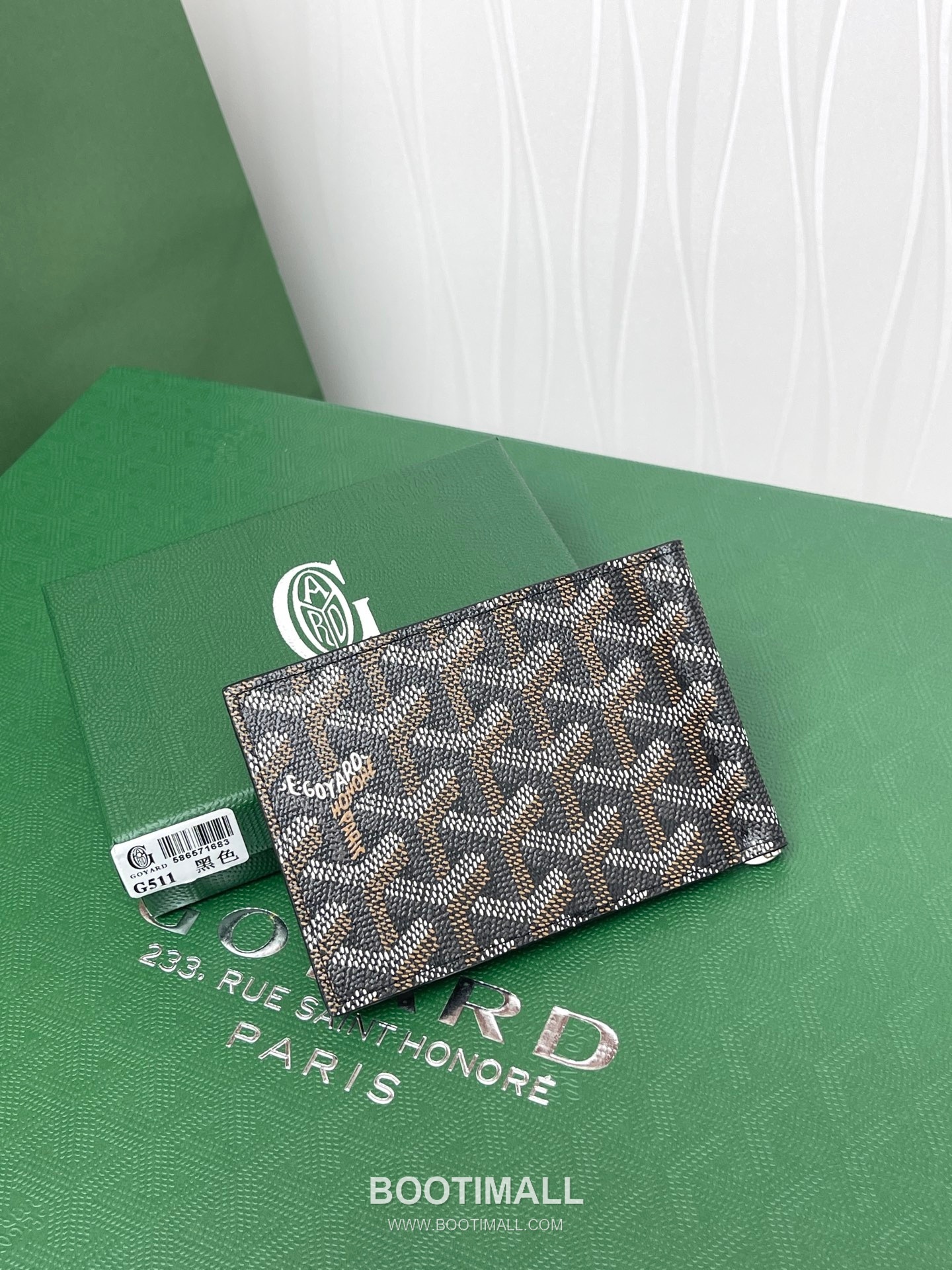 Goyard Saint-Thomas Goyardine Canvas Leather Bi-Fold Wallet with Money Clip 고야드 생토마 고야르딘 캔버스 레더 바이폴드 머니클립 지갑 G511 11cm 4
