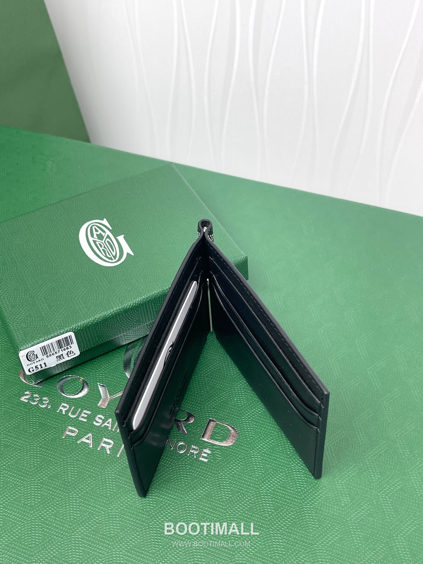 Goyard Saint-Thomas Goyardine Canvas Leather Bi-Fold Wallet with Money Clip 고야드 생토마 고야르딘 캔버스 레더 바이폴드 머니클립 지갑 G511 11cm 5