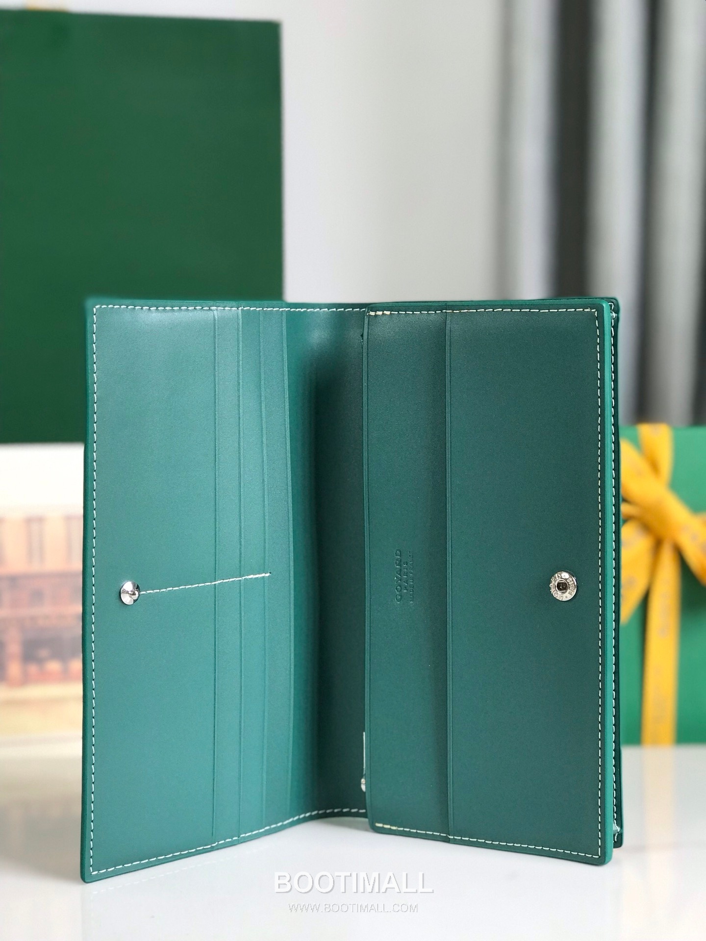 Goyard Richelieu Goyardine Canvas Calfskin Leather Bi-Fold Long Wallet with Snap Closure 고야드 리슐리외 고야르딘 캔버스 카프스킨 레더 바이폴드 롱월렛 스냅클로저 628 19cm 4