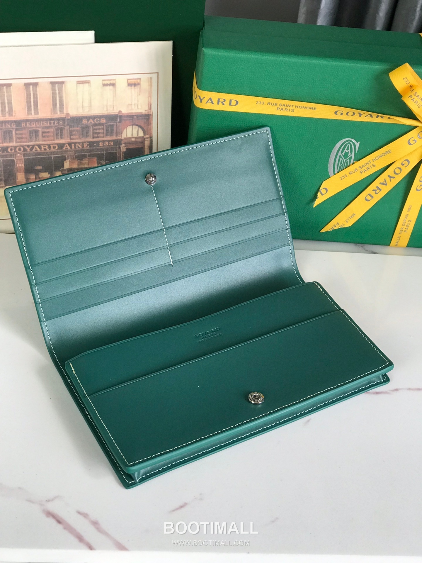 Goyard Richelieu Goyardine Canvas Calfskin Leather Bi-Fold Long Wallet with Snap Closure 고야드 리슐리외 고야르딘 캔버스 카프스킨 레더 바이폴드 롱월렛 스냅클로저 628 19cm 8