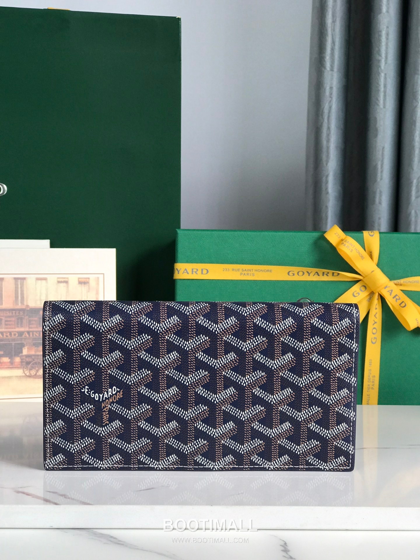 Goyard Richelieu Goyardine Canvas Calfskin Leather Bi-Fold Long Wallet with Snap Closure 고야드 리슐리외 고야르딘 캔버스 카프스킨 레더 바이폴드 롱월렛 스냅클로저 628 19cm 1