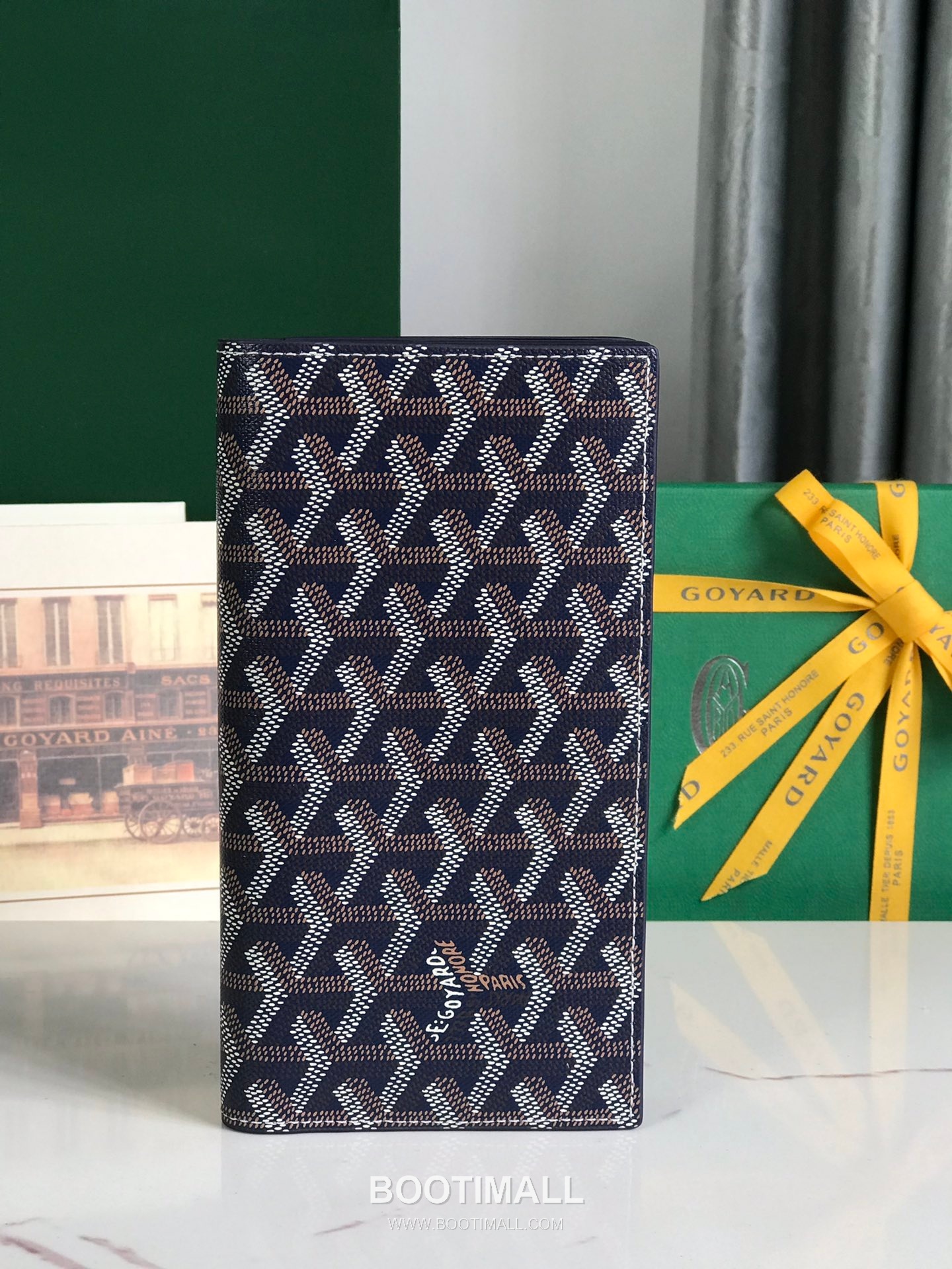 Goyard Richelieu Goyardine Canvas Calfskin Leather Bi-Fold Long Wallet with Snap Closure 고야드 리슐리외 고야르딘 캔버스 카프스킨 레더 바이폴드 롱월렛 스냅클로저 628 19cm 2