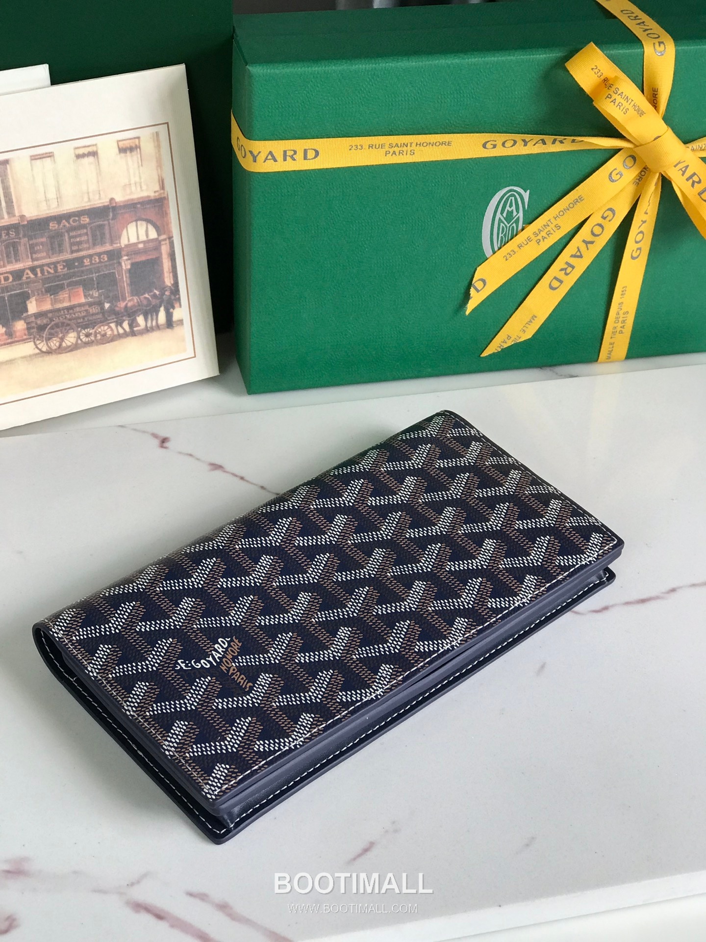 Goyard Richelieu Goyardine Canvas Calfskin Leather Bi-Fold Long Wallet with Snap Closure 고야드 리슐리외 고야르딘 캔버스 카프스킨 레더 바이폴드 롱월렛 스냅클로저 628 19cm 5