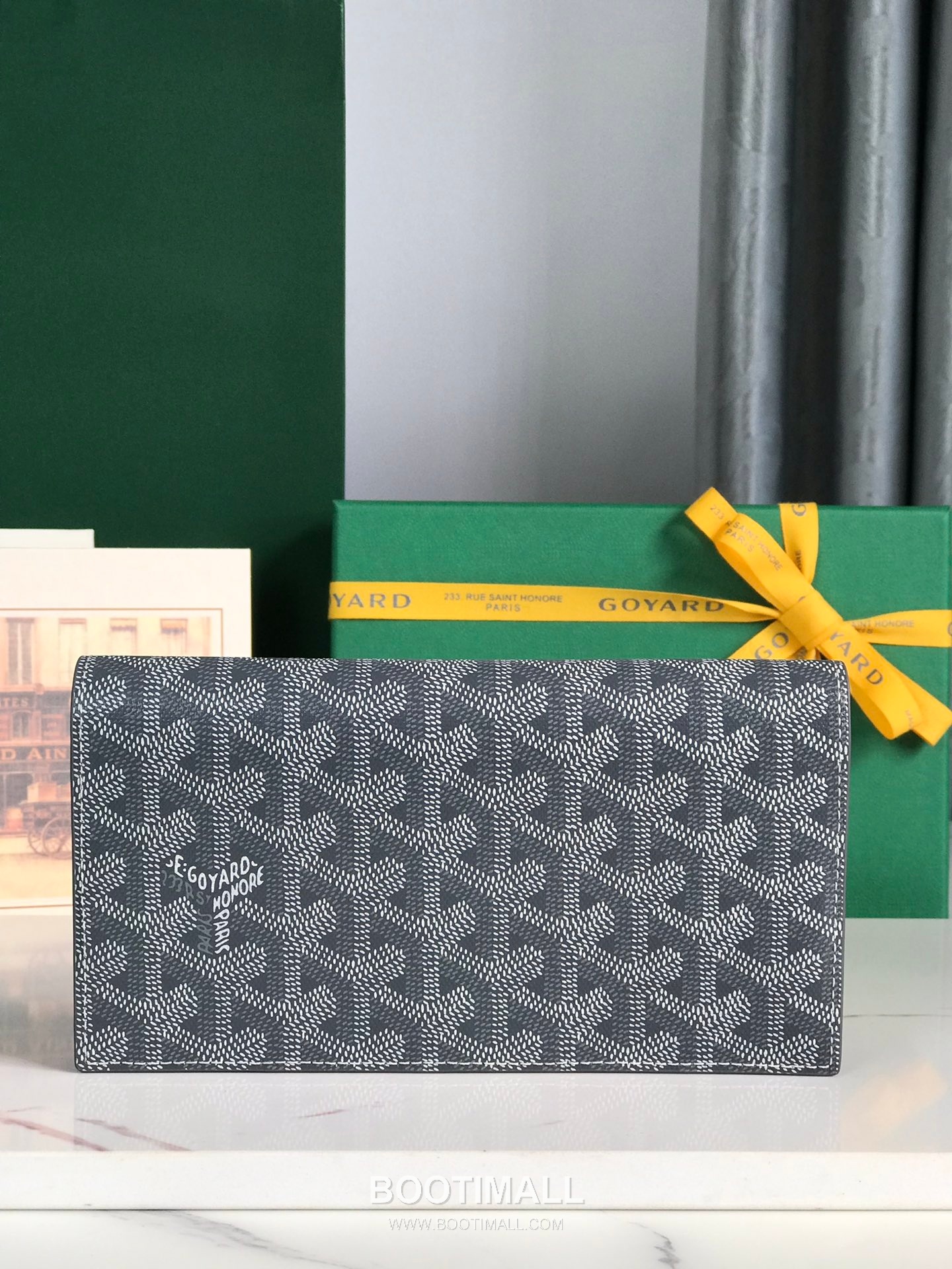 Goyard Richelieu Goyardine Canvas Calfskin Leather Bi-Fold Long Wallet with Snap Closure 고야드 리슐리외 고야르딘 캔버스 카프스킨 레더 바이폴드 롱월렛 스냅클로저 628 19cm 1