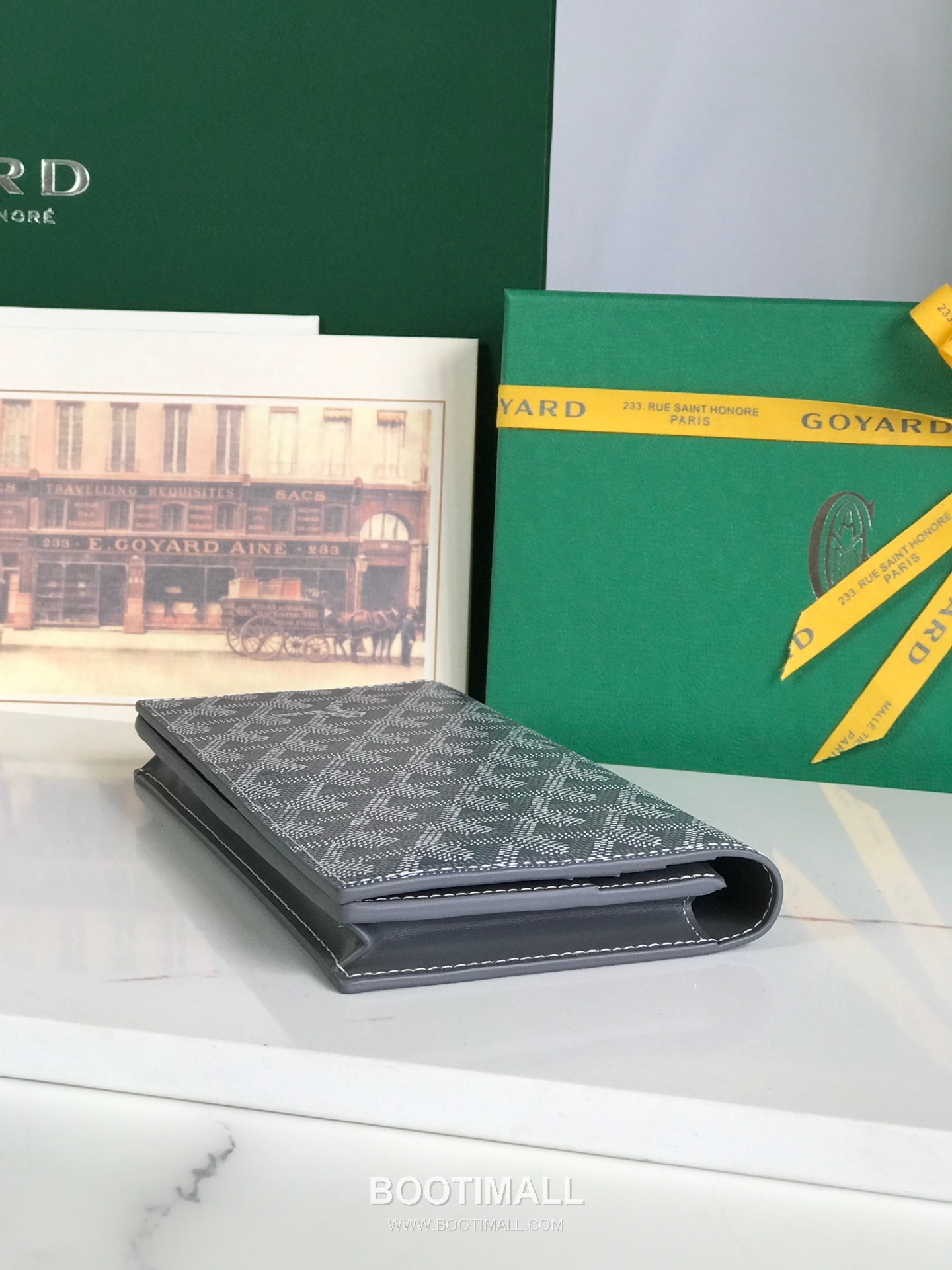 Goyard Richelieu Goyardine Canvas Calfskin Leather Bi-Fold Long Wallet with Snap Closure 고야드 리슐리외 고야르딘 캔버스 카프스킨 레더 바이폴드 롱월렛 스냅클로저 628 19cm 4