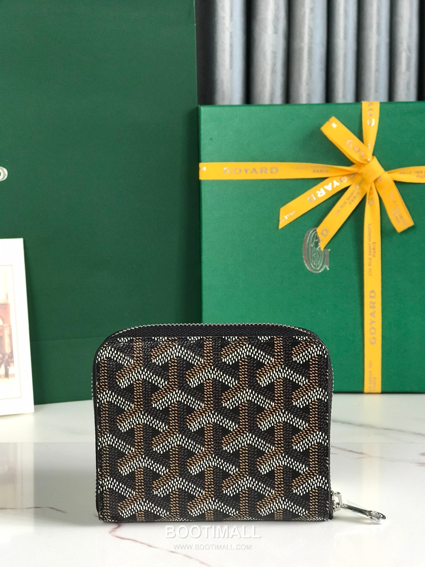 Goyard Matignon Mini Goyardine Canvas Zip Coin Wallet with Card Slots 고야드 마티뇽 미니 고야르딘 캔버스 집 코인 지갑 카드슬롯 020605 11.5cm 2