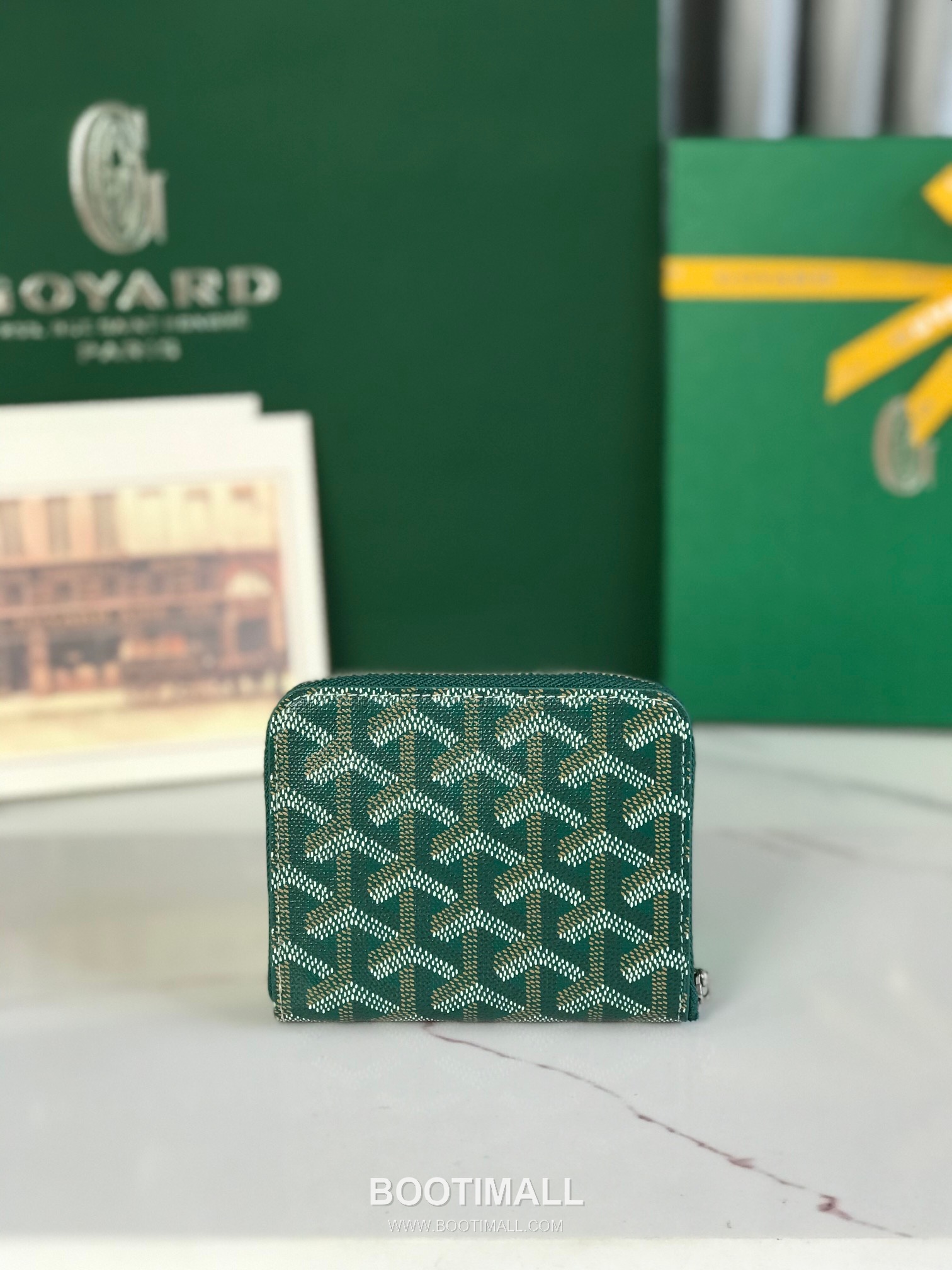 Goyard Matignon Mini Goyardine Canvas Zip Coin Wallet with Card Slots 고야드 마티뇽 미니 고야르딘 캔버스 집 코인 지갑 카드슬롯 020605 11.5cm 2