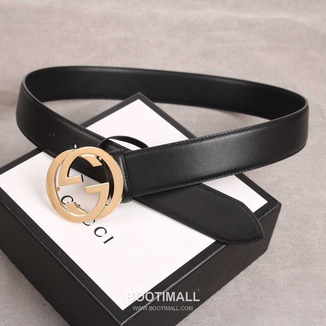 Gucci GG Marmont Calfskin Litchi Leather Belt with GG Buckle Gold-Plated 구찌 GG 마몬트 카프스킨 리치 텍스처 벨트 더블G 버클 황동 베이스 금도금 3.8cm 1