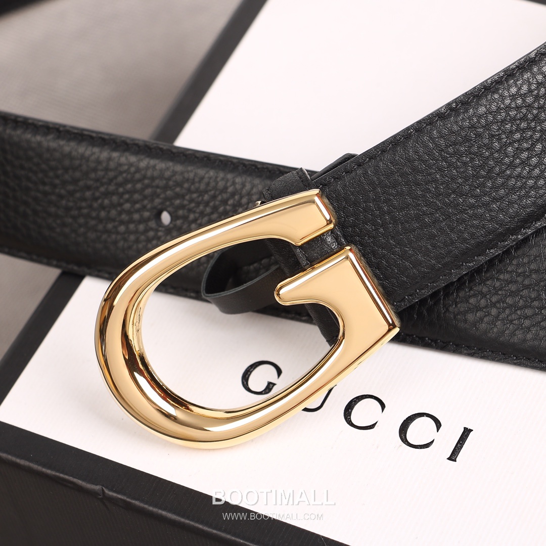 Gucci GG Marmont Calfskin Litchi Leather Belt with Double G Buckle Gold-Plated 구찌 GG 마몬트 카프스킨 리치 레더 벨트 더블G 버클 황동 베이스 금도금 3.8cm 2
